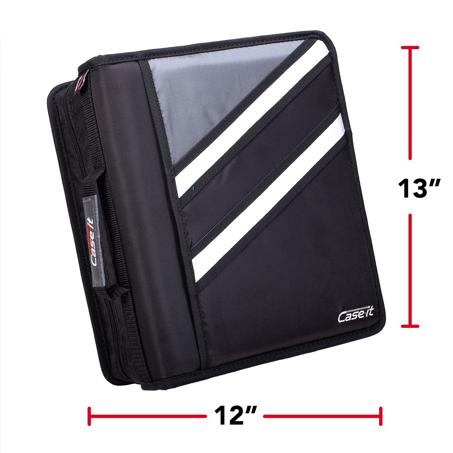 Case-it Zipper Binder | Dual 1.5" D-Rings | 500-Sheet | Z-176 Jet Black