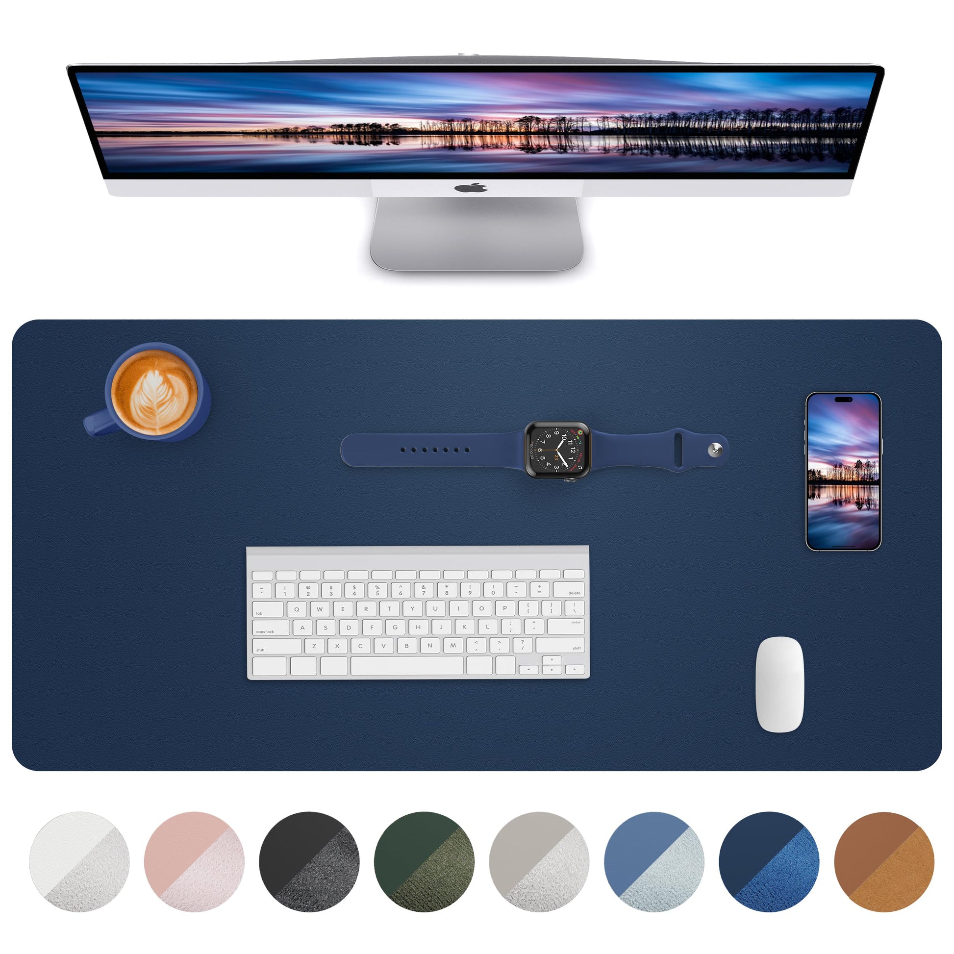 Leather Desk Pad Blotter,Mouse Pad,Office Desk Mat, Non-Slip PU Leather Desk mat,Large Desk
