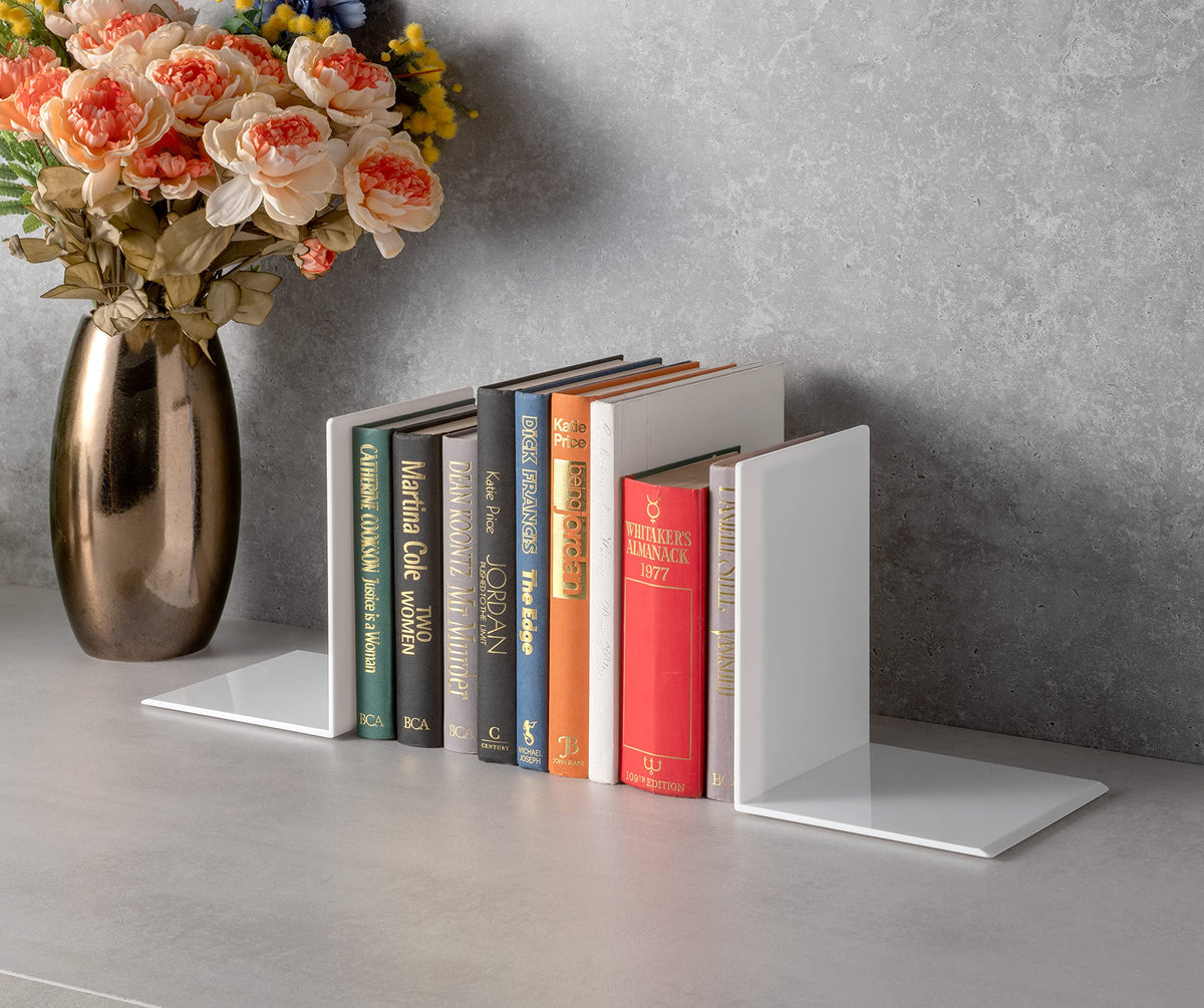 OSCO White Hi-Gloss Bookends