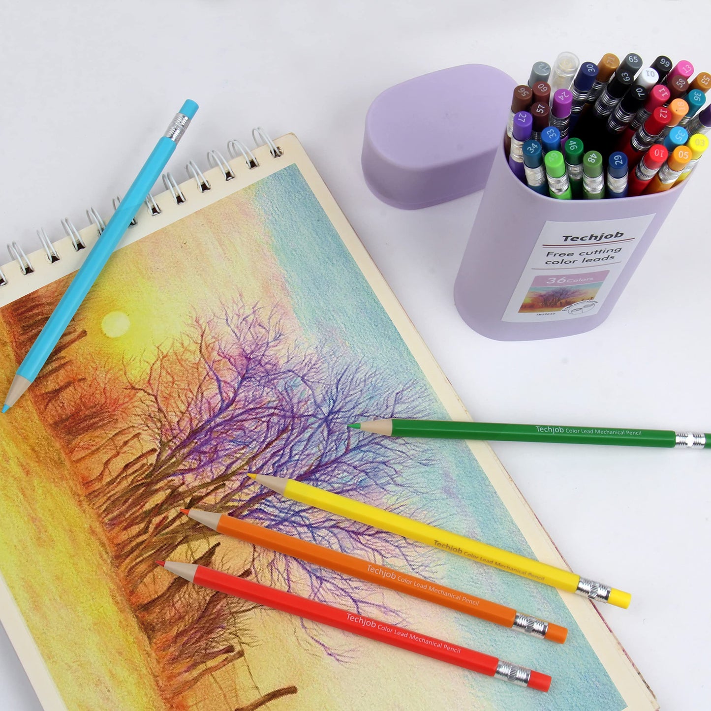 Techjob Mechanical Colored Pencils 2.6mm 36PCS, Colored Pencils for Adults