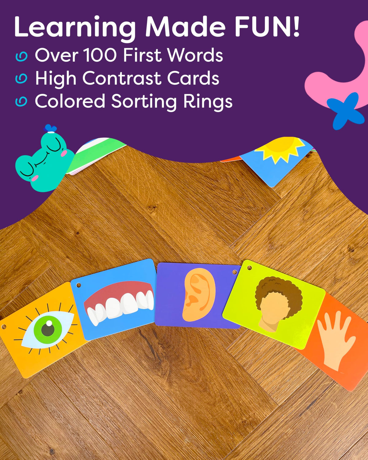 100 First Words Flash Cards - High Contrast Picture Flashcards