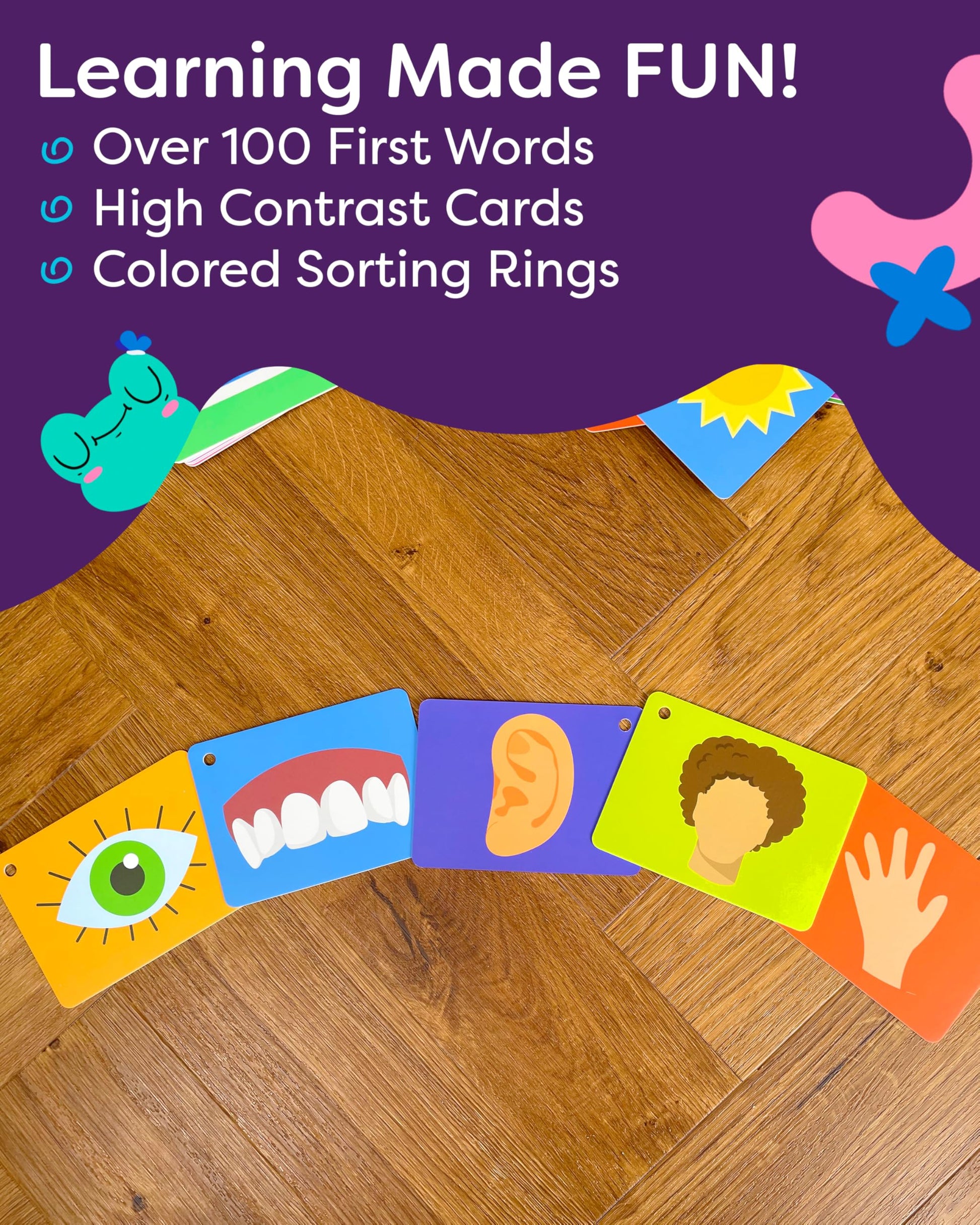100 First Words Flash Cards - High Contrast Picture Flashcards