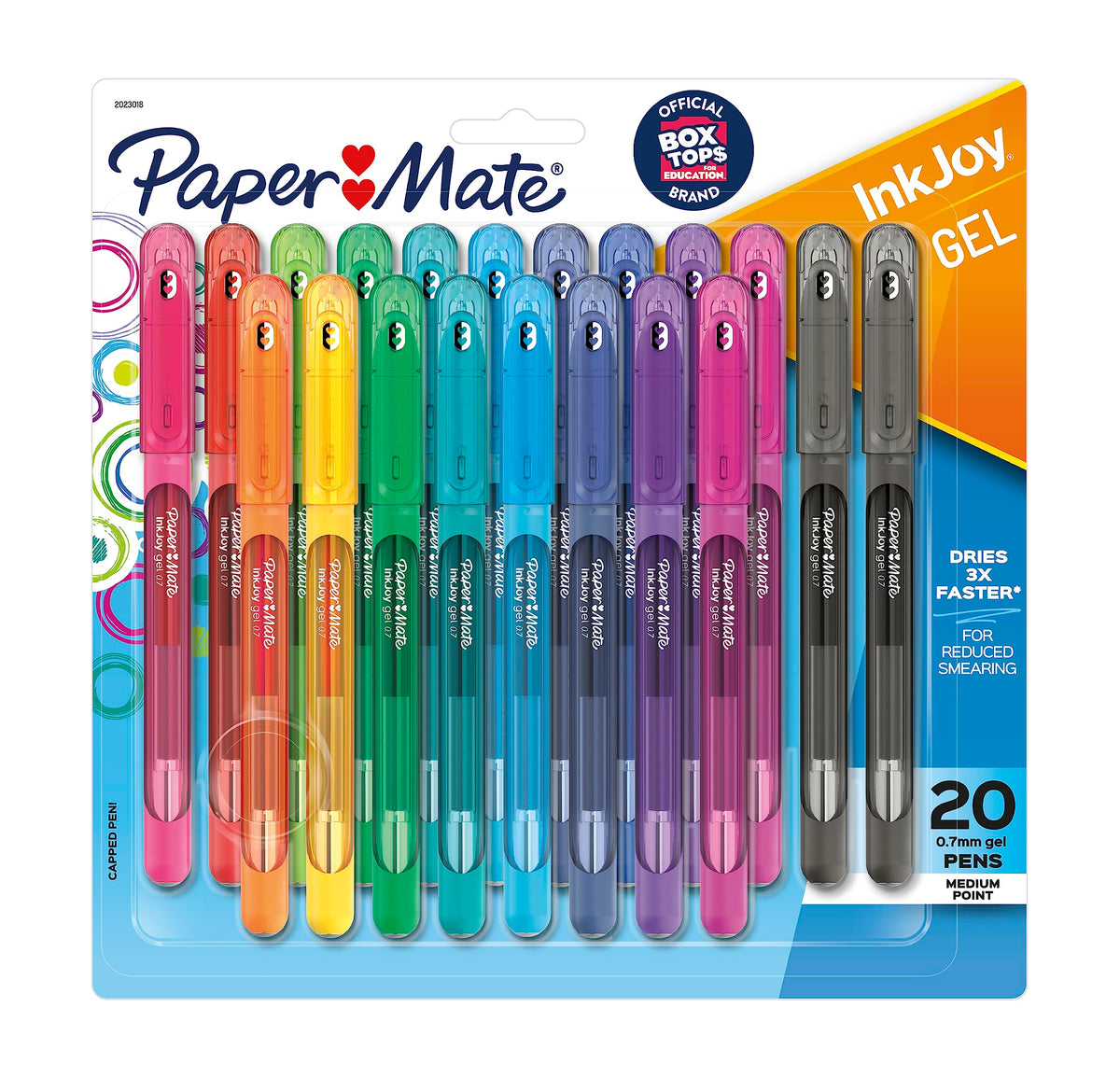 Paper Mate InkJoy Gel Pens, Medium Point (0.7mm), Assorted Colors, Capped, 20 Count - Journaling