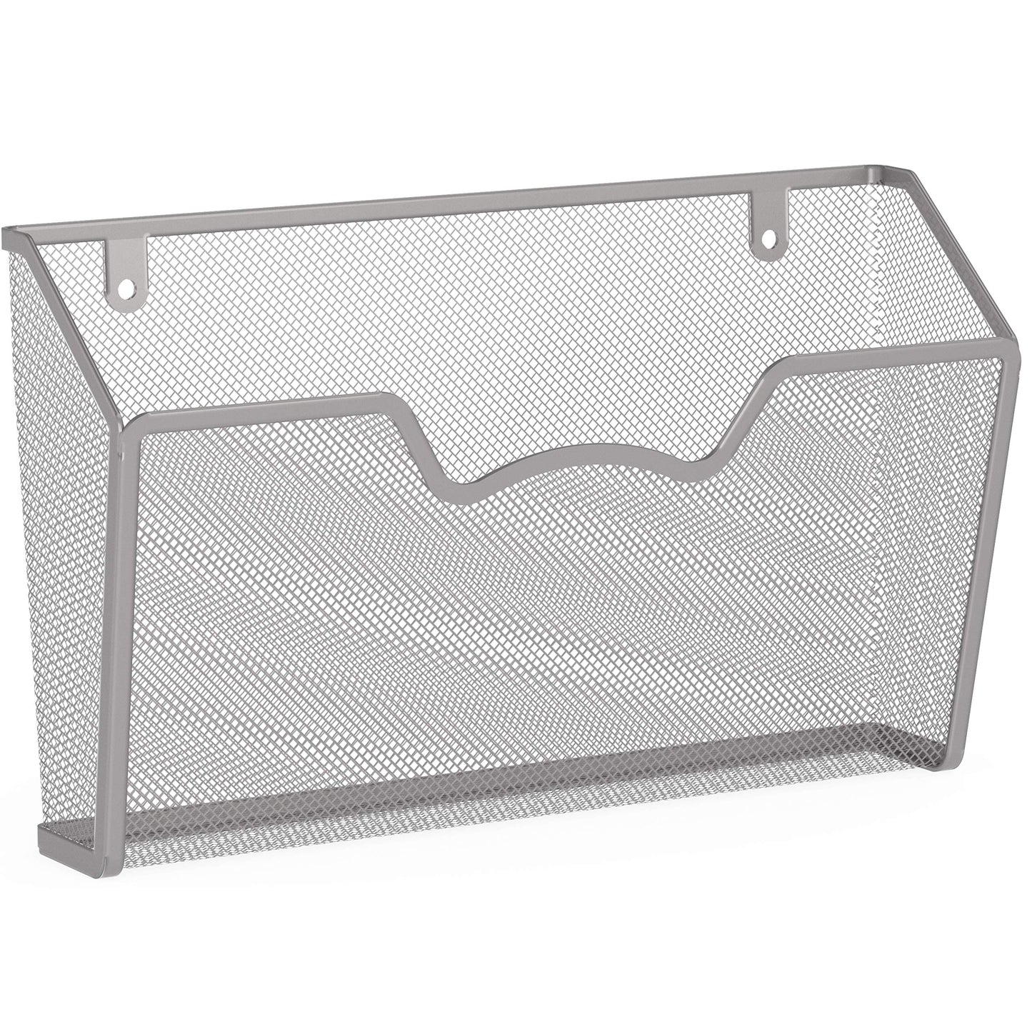 Simple Houseware Wall Mount Single Pocket File Holder, 3-Pack, Silver