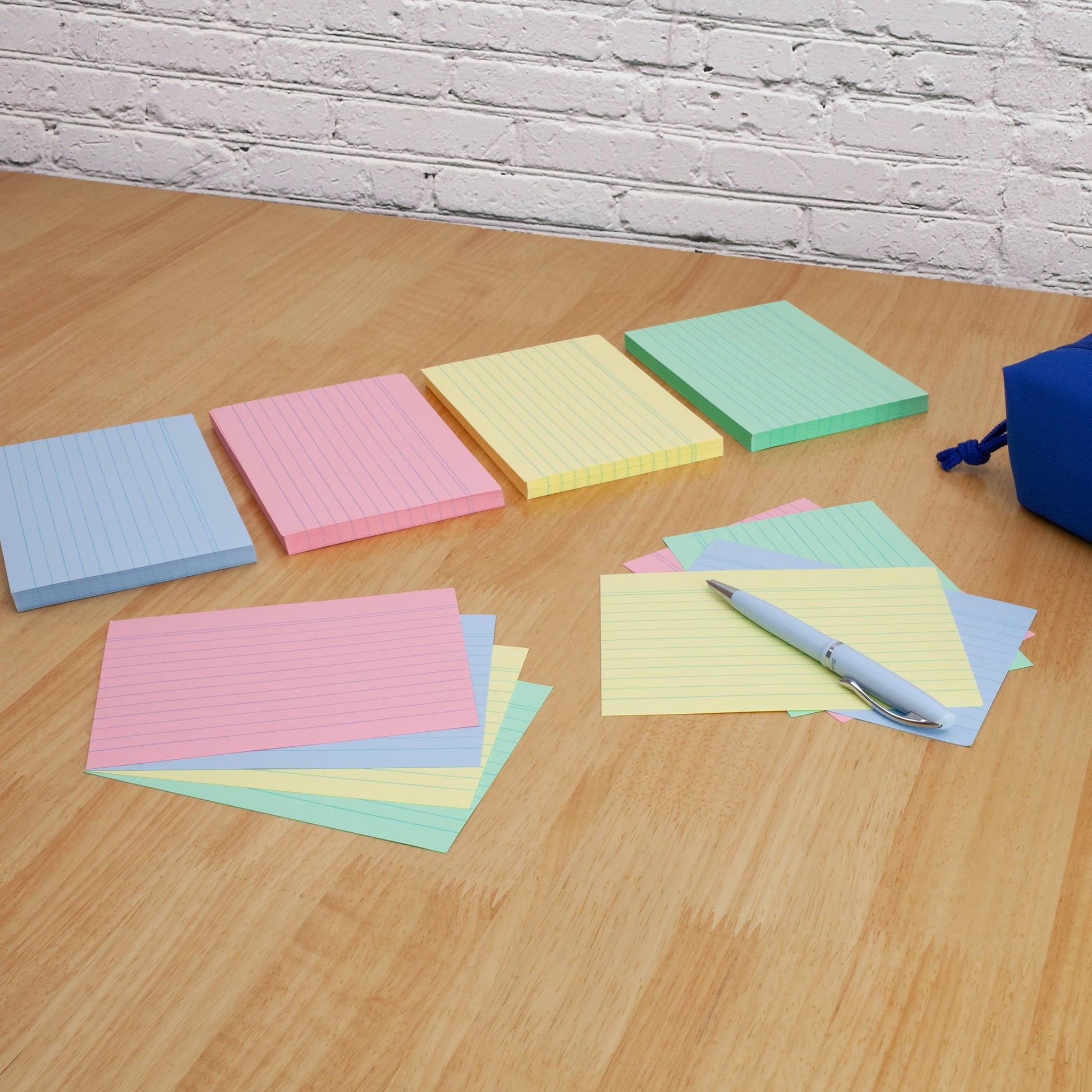 Herlitz A6 Flash Cards – Pack of 200, Lined Revision Cards in Assorted Colours for Studying