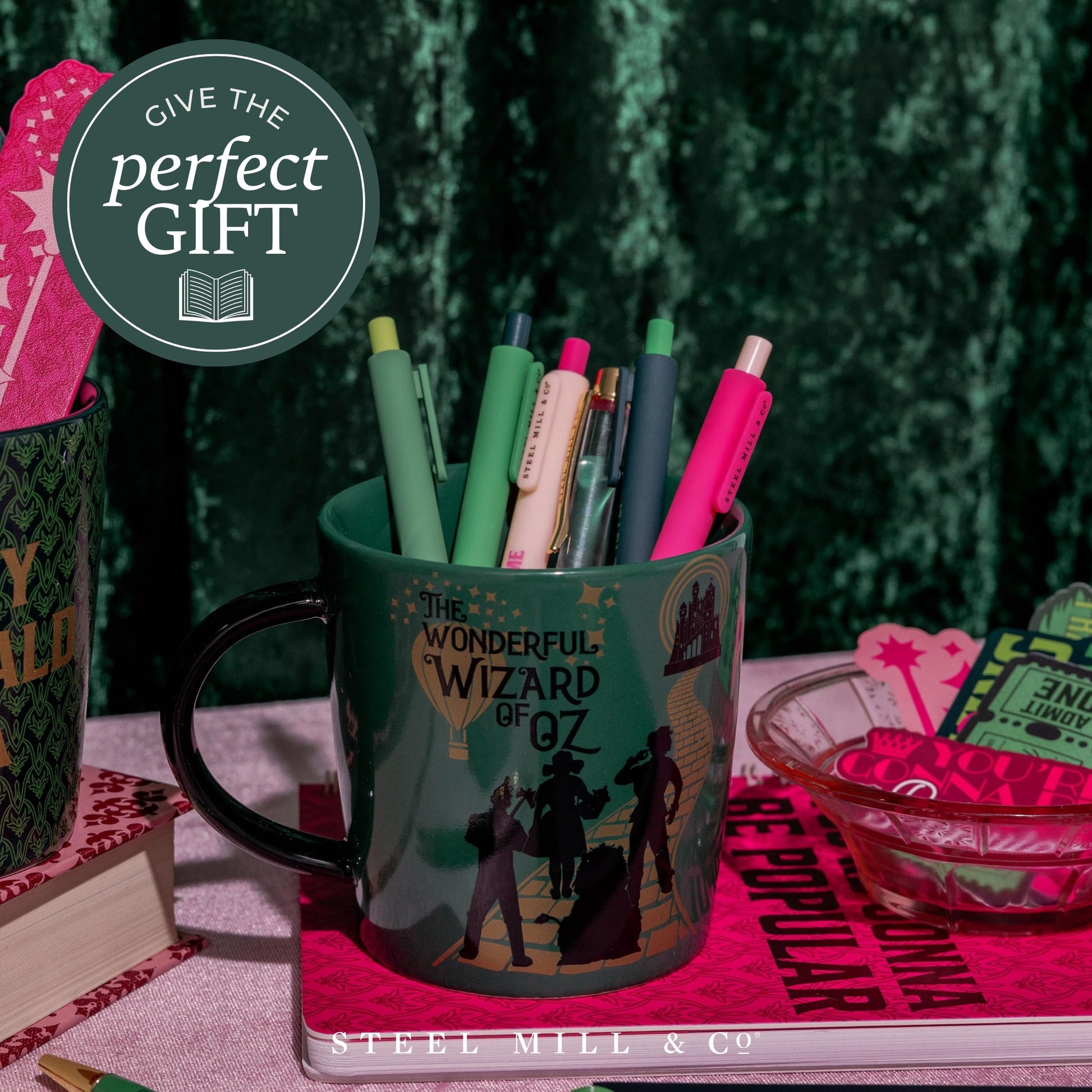 Steel Mill & Co. Wicked Gel Pen Set, Pink and Green