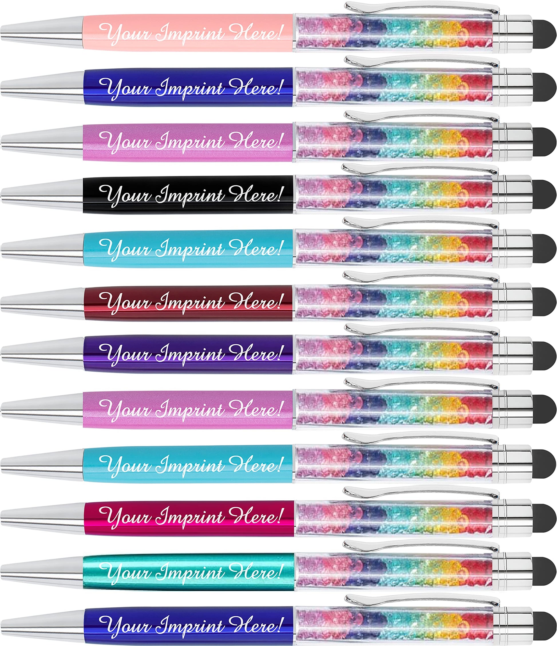 ExpressDesigns™ - Personalized Crystal Prism Pens with Stylus - Metal Gem Pen - Custom Metallic