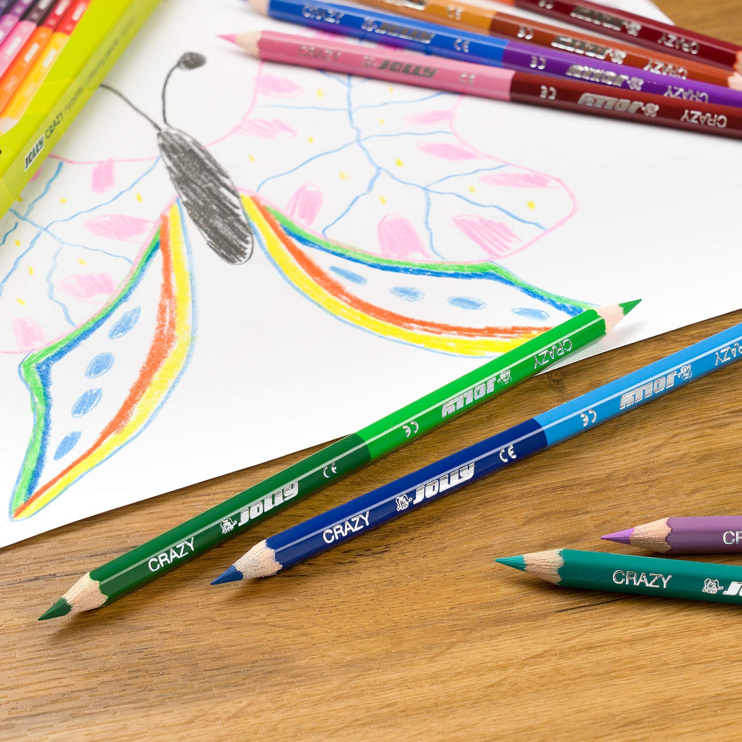 Jolly Supersticks Premium European Colored Pencils Double-Ended Pencils; 24 Colors in 12 Pencils