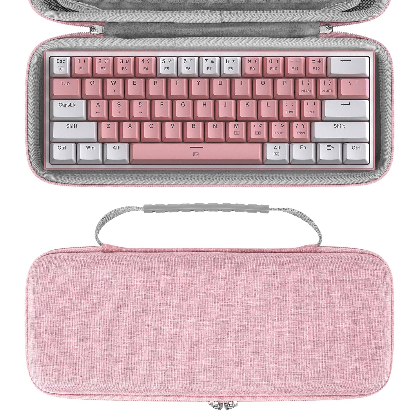 GEEKRIA 60% Compact Keyboard Case, Hard Shell Travel Bag for 61 Keys Computer Mechanical Keyboard