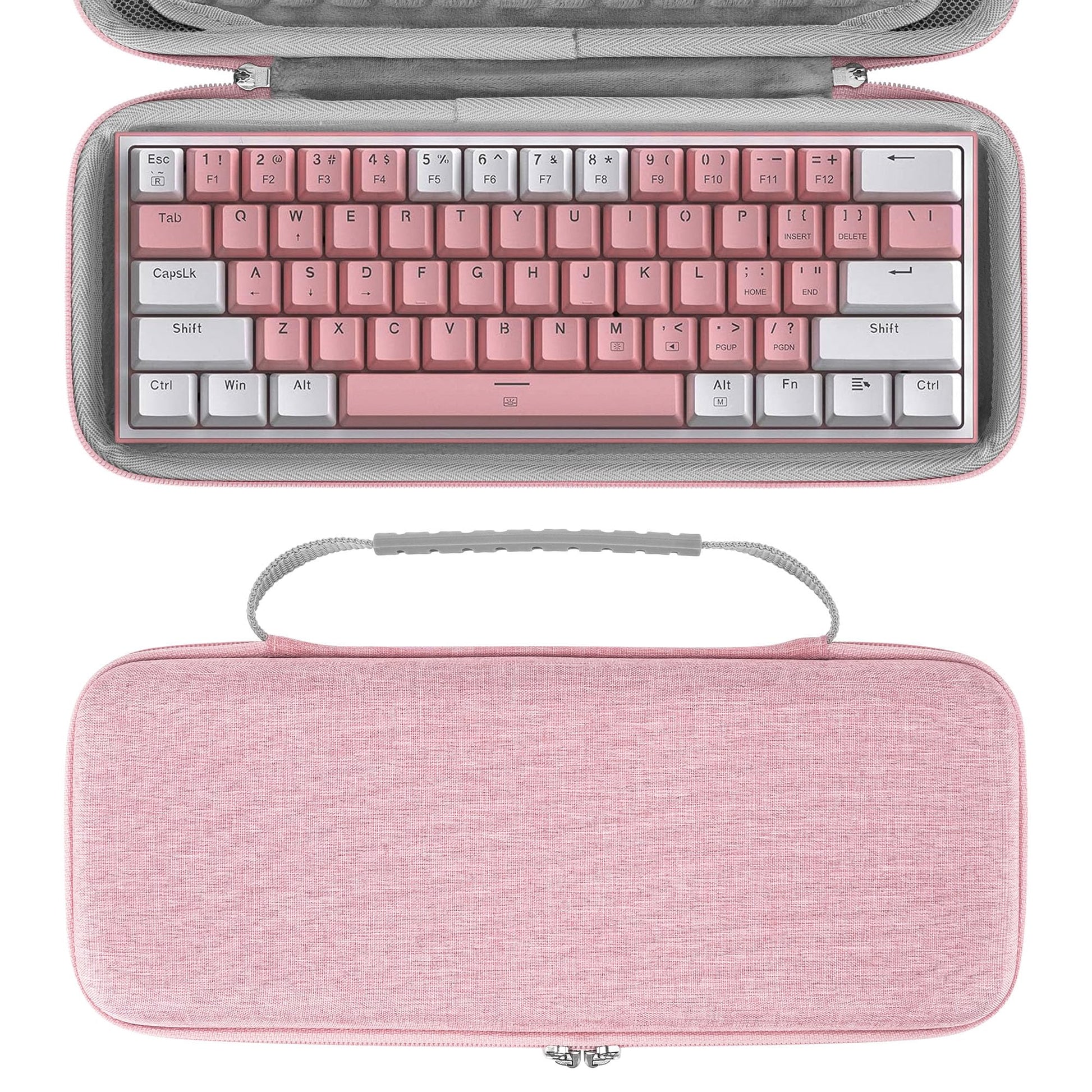 GEEKRIA 60% Compact Keyboard Case, Hard Shell Travel Bag for 61 Keys Computer Mechanical Keyboard