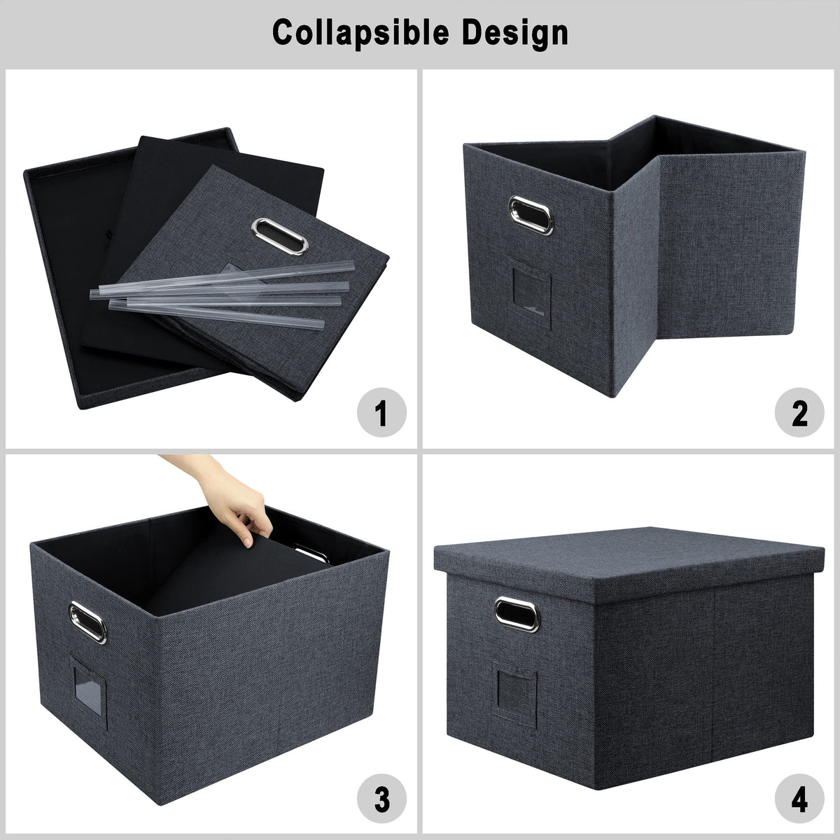 Storage Bins With Lids Office Organization File Folder Organizer Boxes