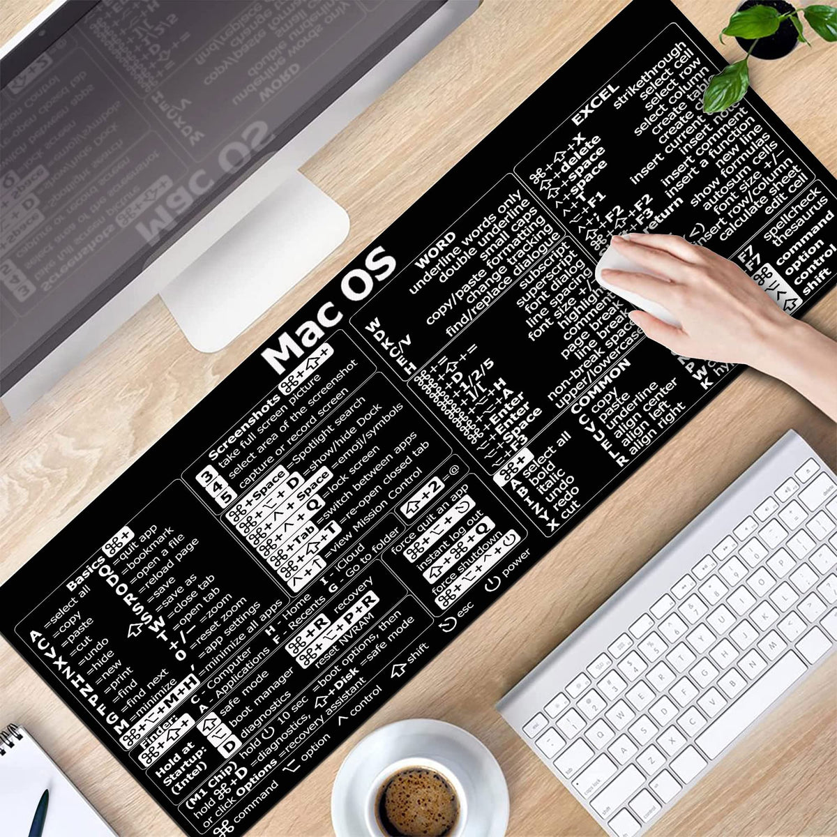 Mac os Shortcuts, Word/Excel (for Mac) Mouse Pad, Mac OS Candlesticks Reversal Indicators Mouse