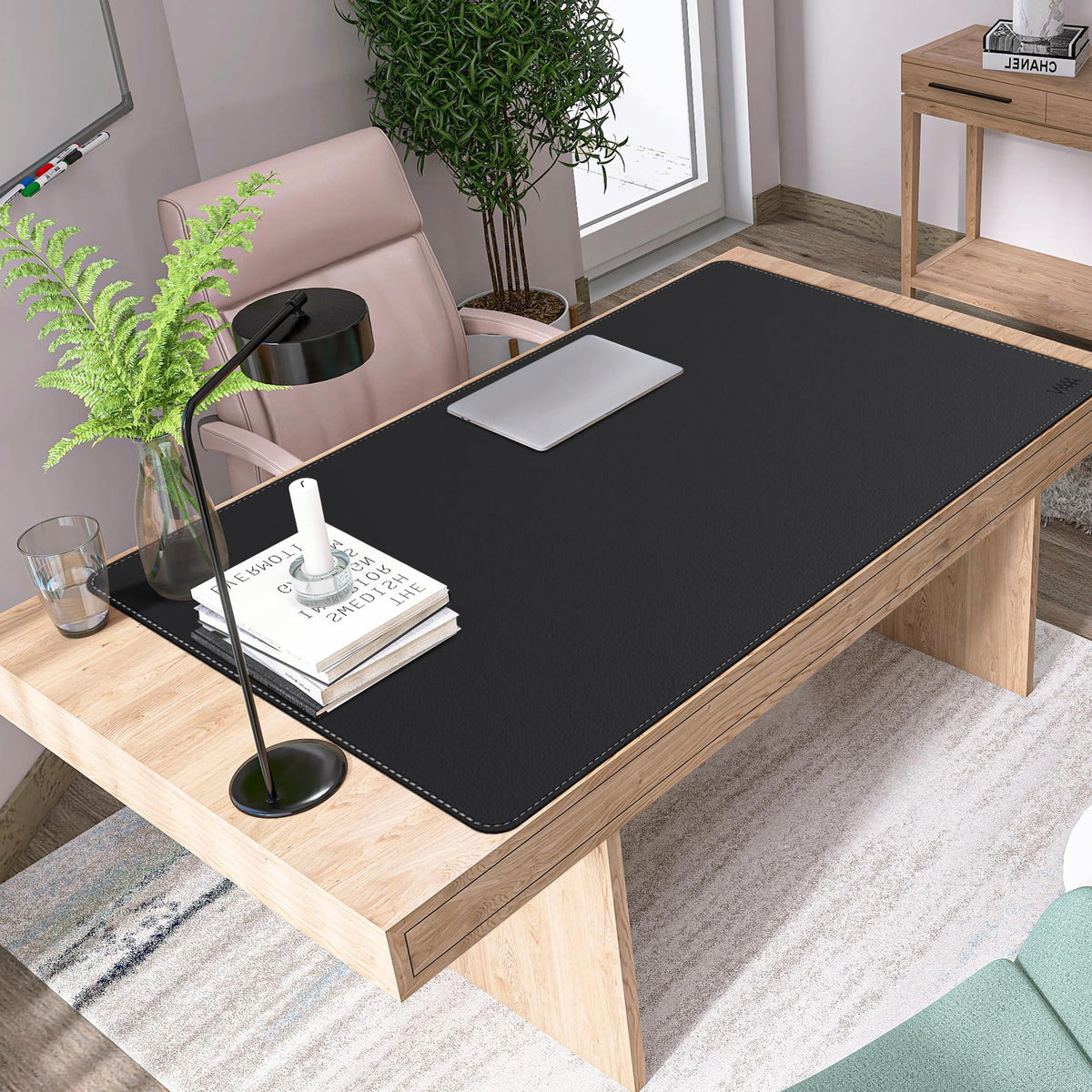VYAAA Leather Desk Mat, 51"×27.5" Large Mouse Pad, Desktop Protector for Desk, Multifunctional