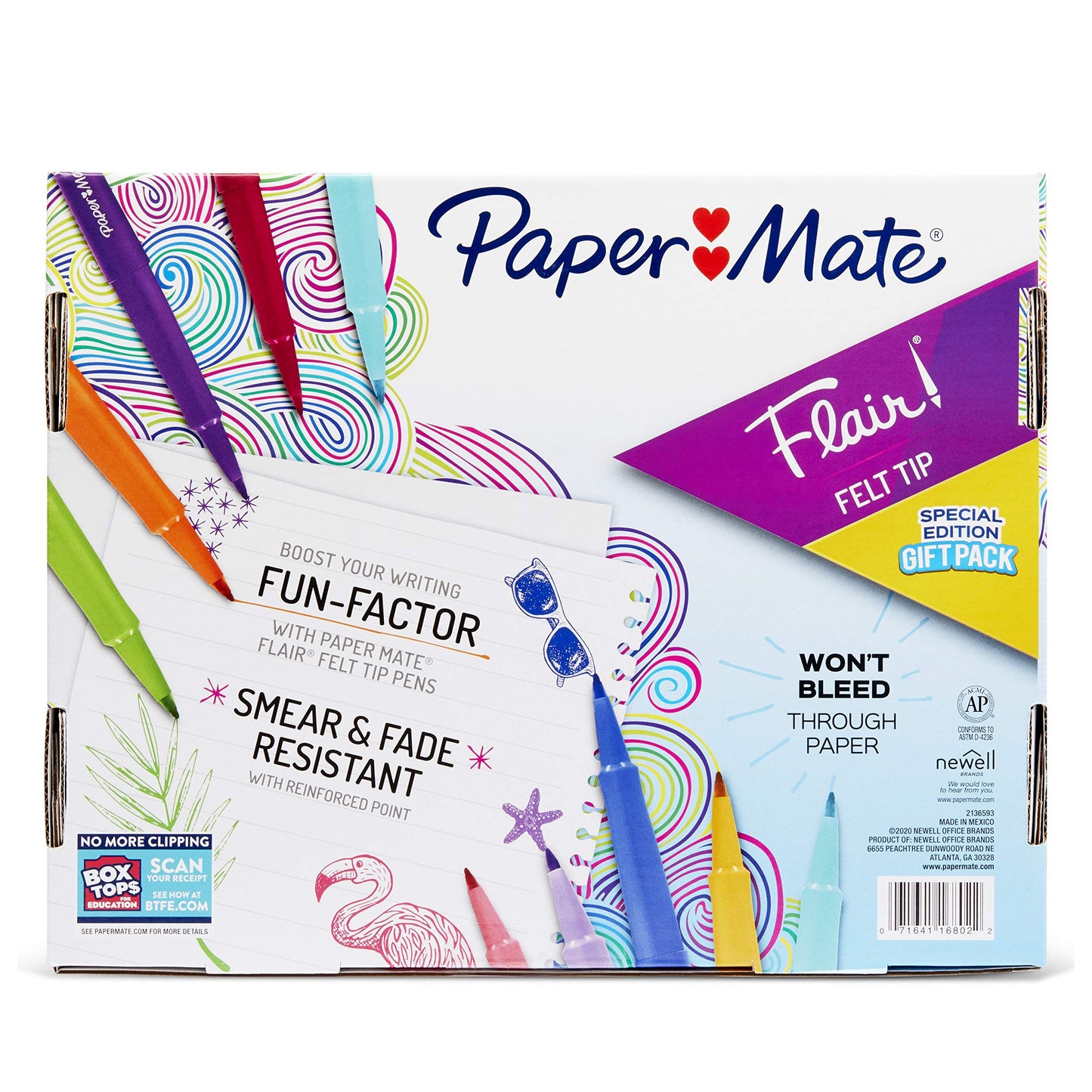 Paper Mate Flair Felt Tip Pen 20 Piece Set, Medium Point 0.7, Assorted Colors