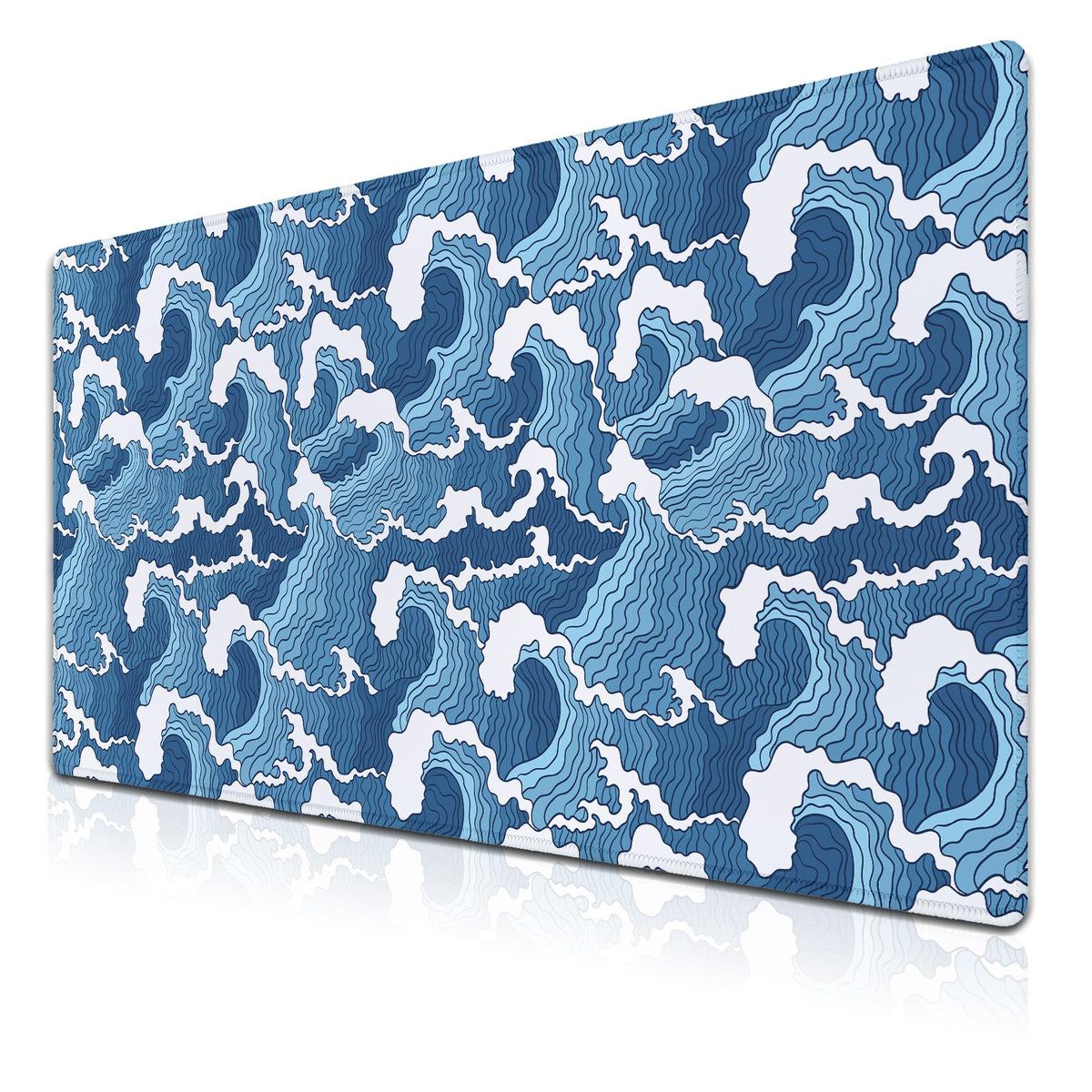Samgula Large Desk Pads Blue and White Desktop Pad, Pc Mouse Pad Keyboard Mat, Desk Pad Gaming