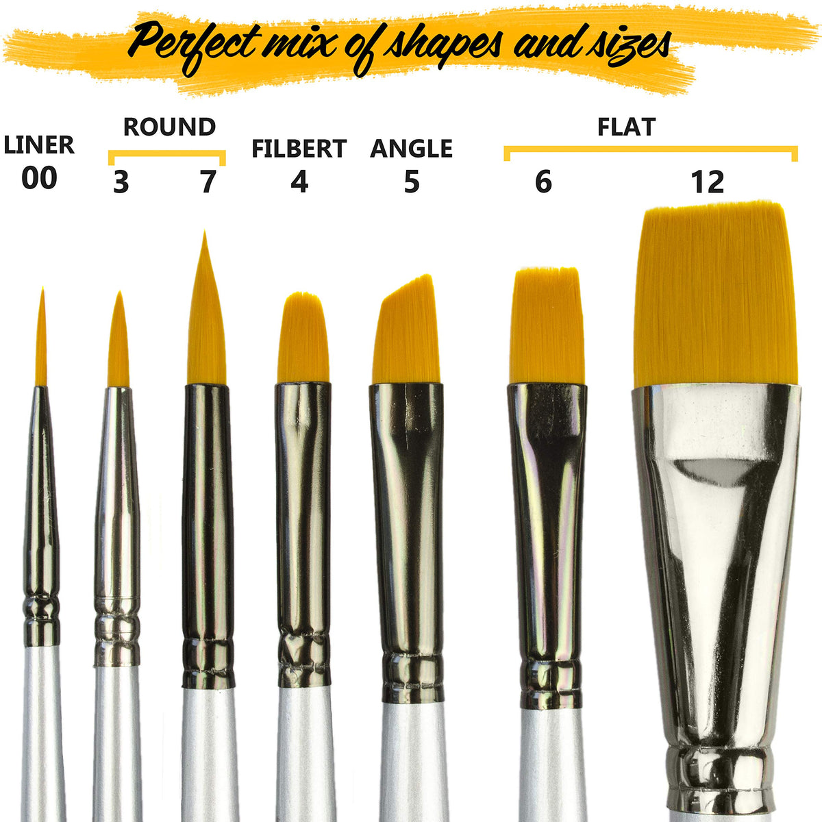 Art Paint Brushes for Acrylic Painting Watercolor Oil Gouache - Body and Face Paint Brushes for