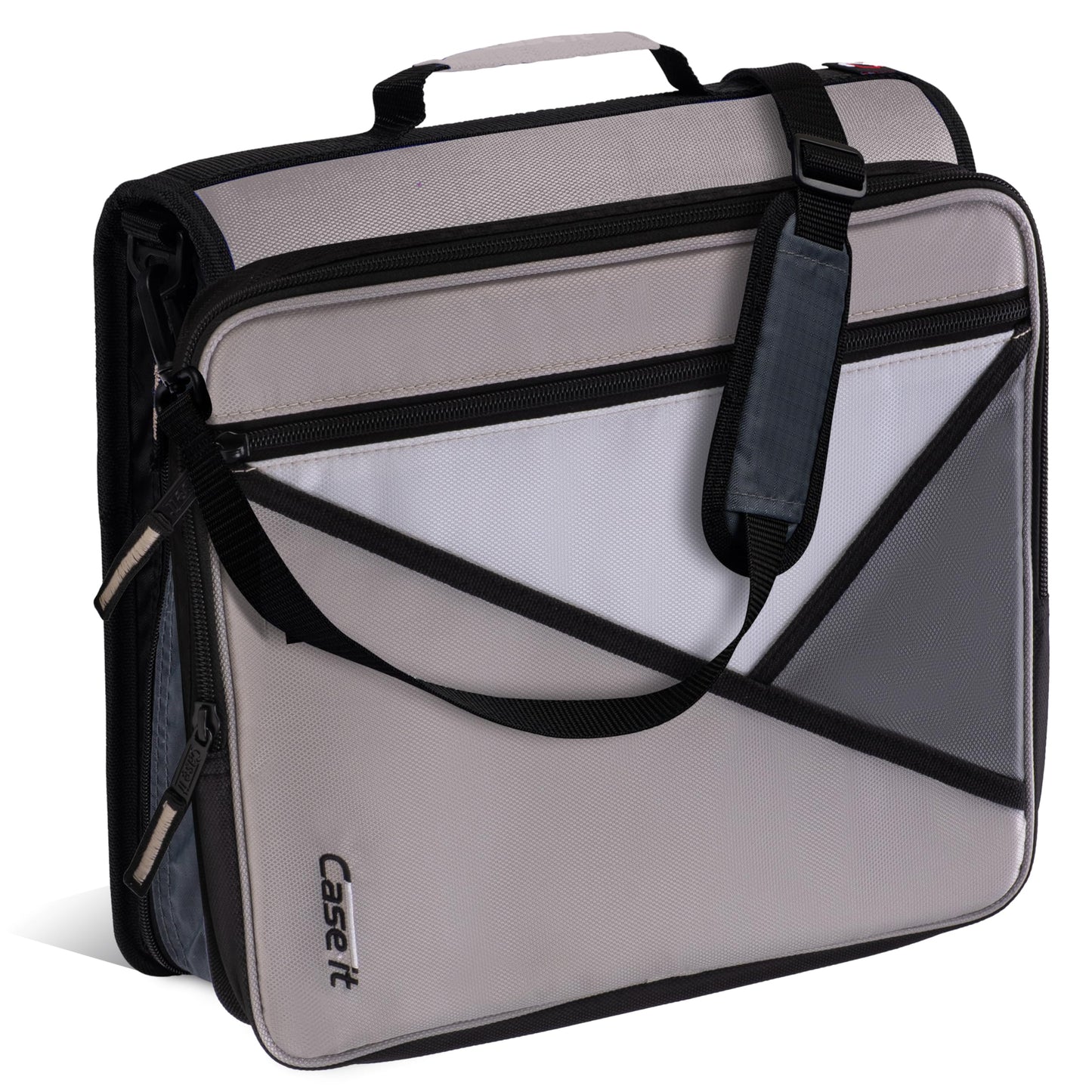 Case-it School Zipper Binder | 2" O-Rings | 400-Sheet | LT-007 Warm Gray