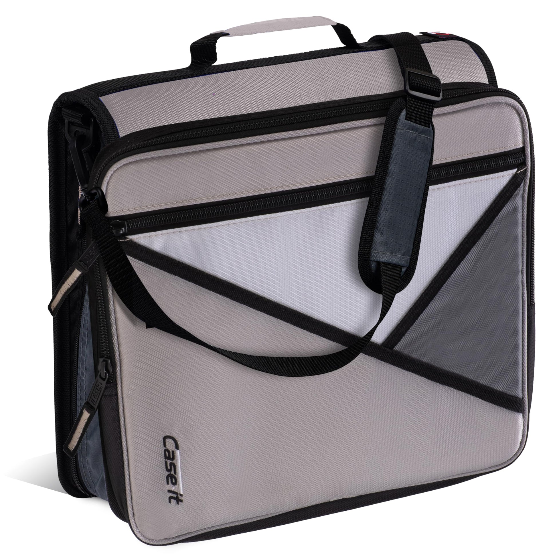 Case-it School Zipper Binder | 2" O-Rings | 400-Sheet | LT-007 Warm Gray