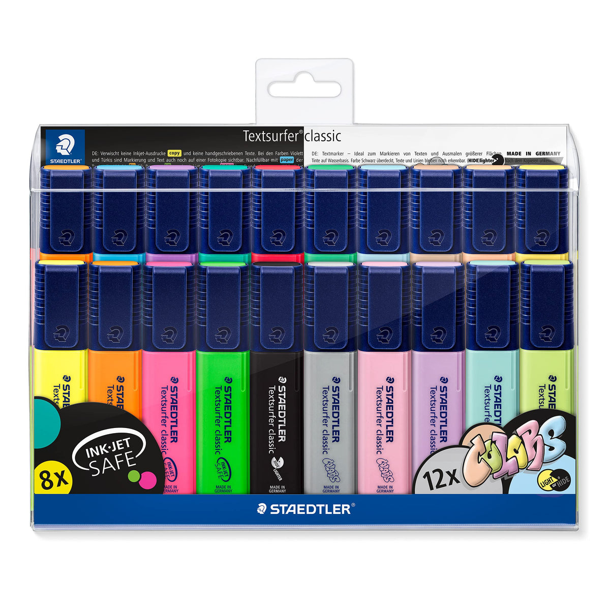 STAEDTLER 364 WP20 Textsurfer Classic Highlighter - Assorted Neon and Pastel Colours (Pack of All