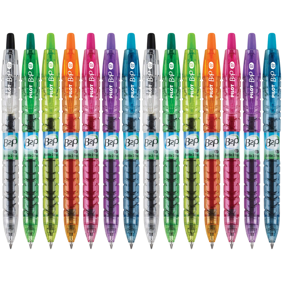 PILOT B2P Colors Gel Pen, Fine Point 0.7mm, Assorted Colors, 14-Pack