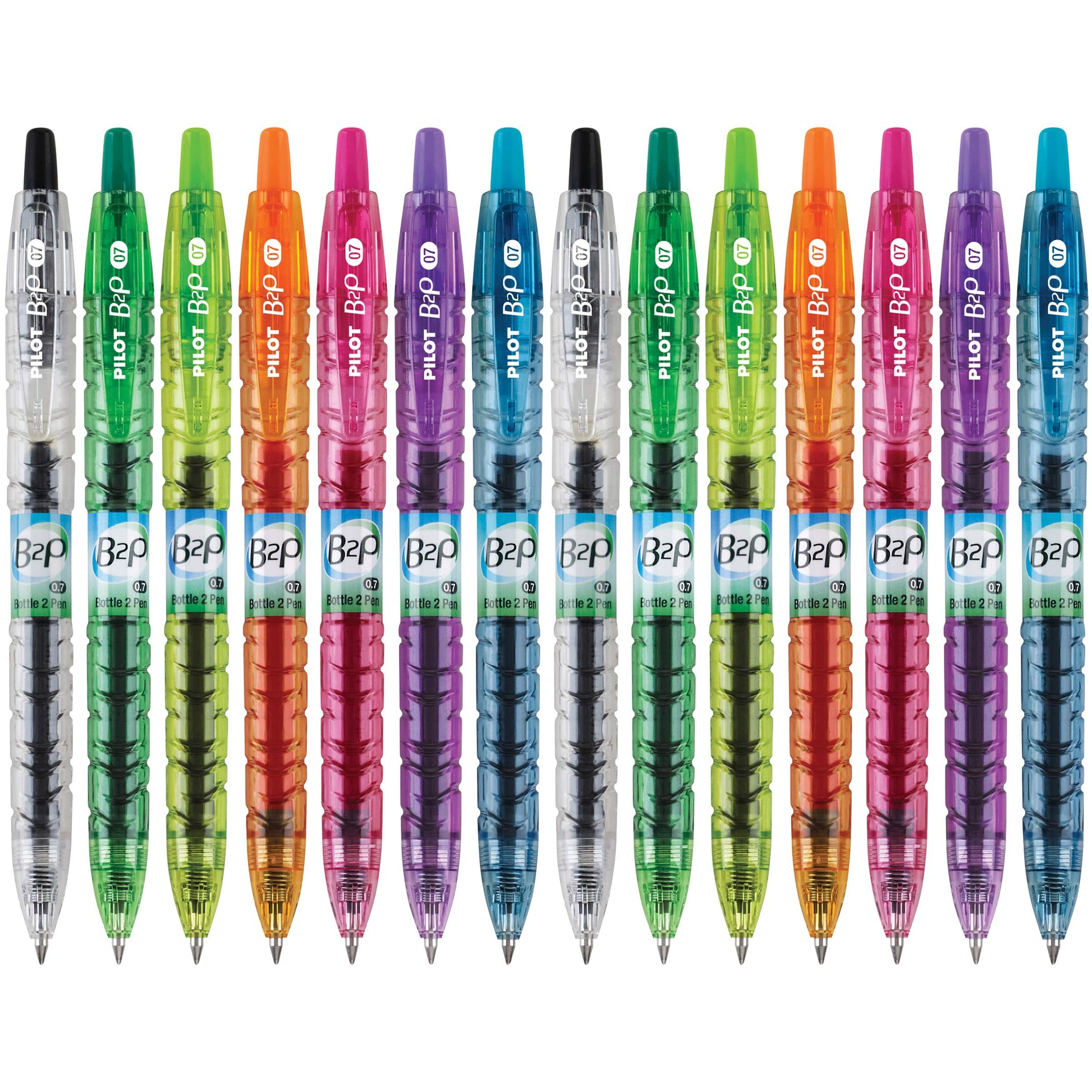 PILOT B2P Colors Gel Pen, Fine Point 0.7mm, Assorted Colors, 14-Pack