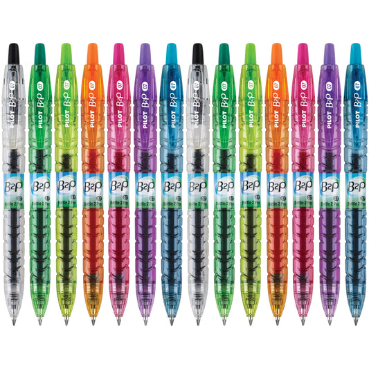 PILOT B2P Colors Gel Pen, Fine Point 0.7mm, Assorted Colors, 14-Pack