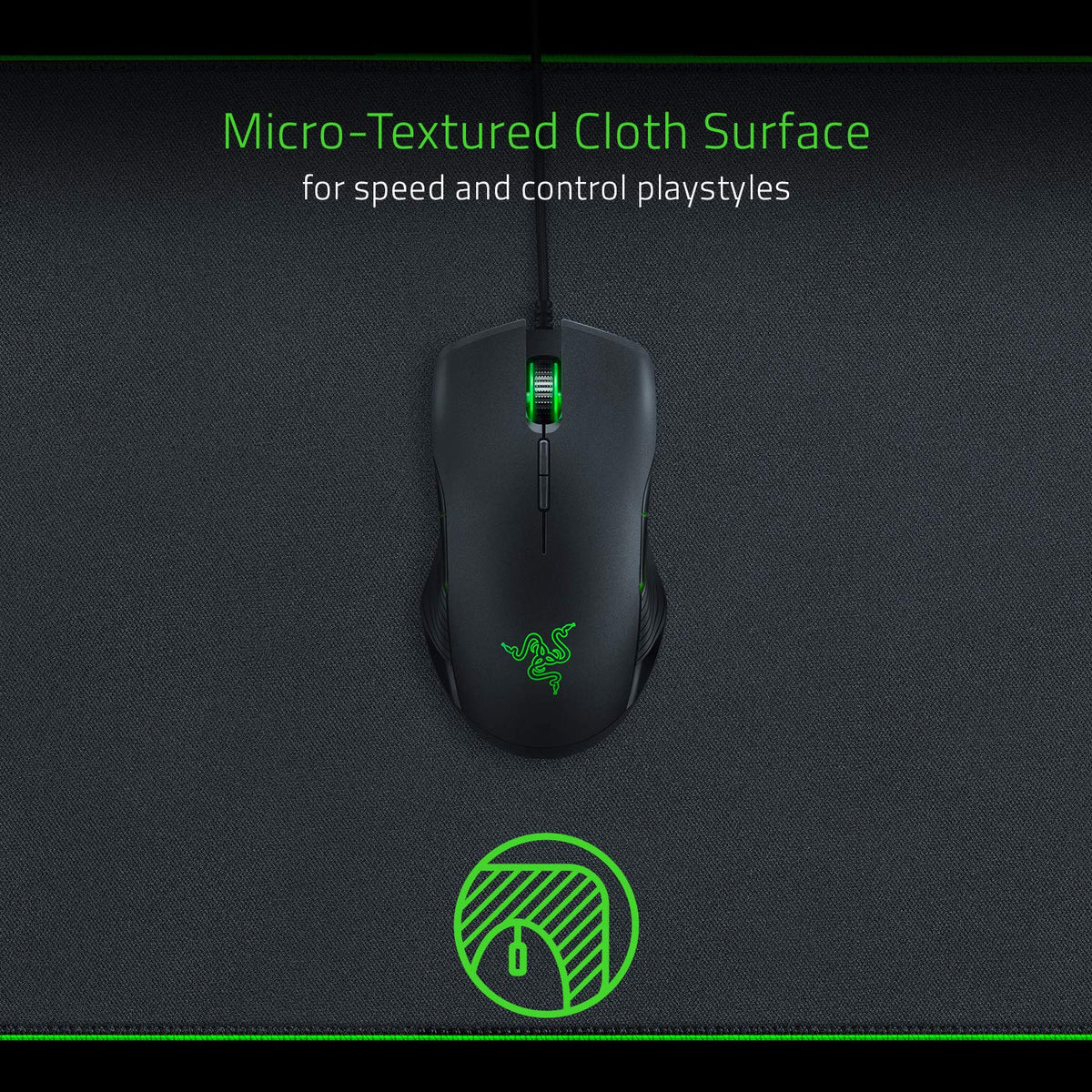 Razer Goliathus Extended Chroma Gaming Mousepad, Soft Cloth Material, Black