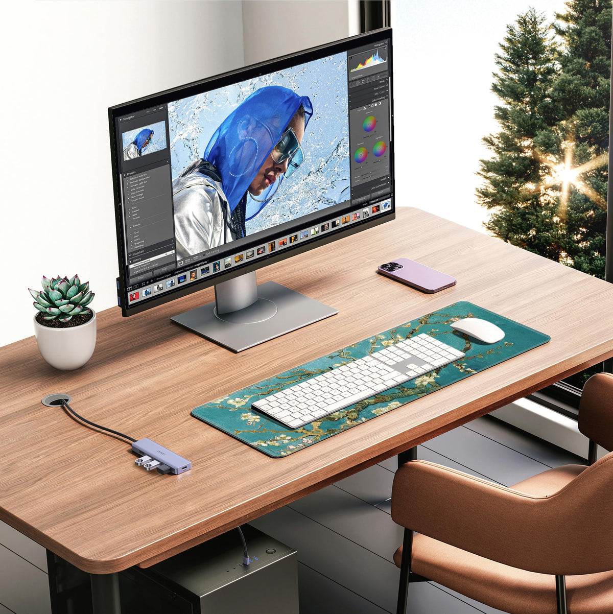 LL-COEUR XXL Landscape Gaming Mouse Pad Computer Keyboard Mat Office Desk Pad (Apricot, 31.4" x