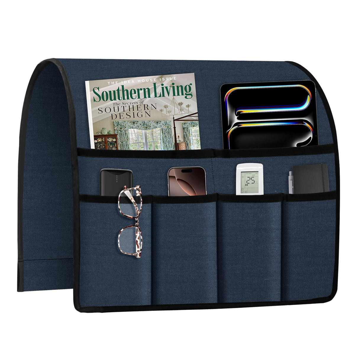 Joywell Remote Control Holder Armchair Caddy Armrest Organizer Vintage Blue