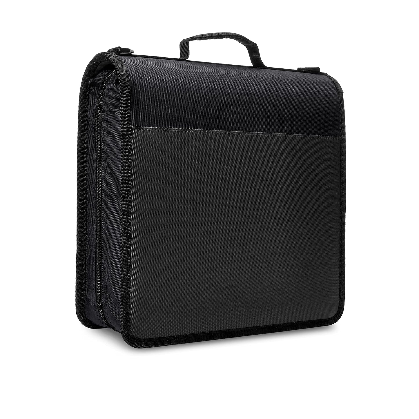 Amazon Basics Durable 3 Ring Binder with Zipper and Strap, Multiple Pockets, Sturdy Storage for
