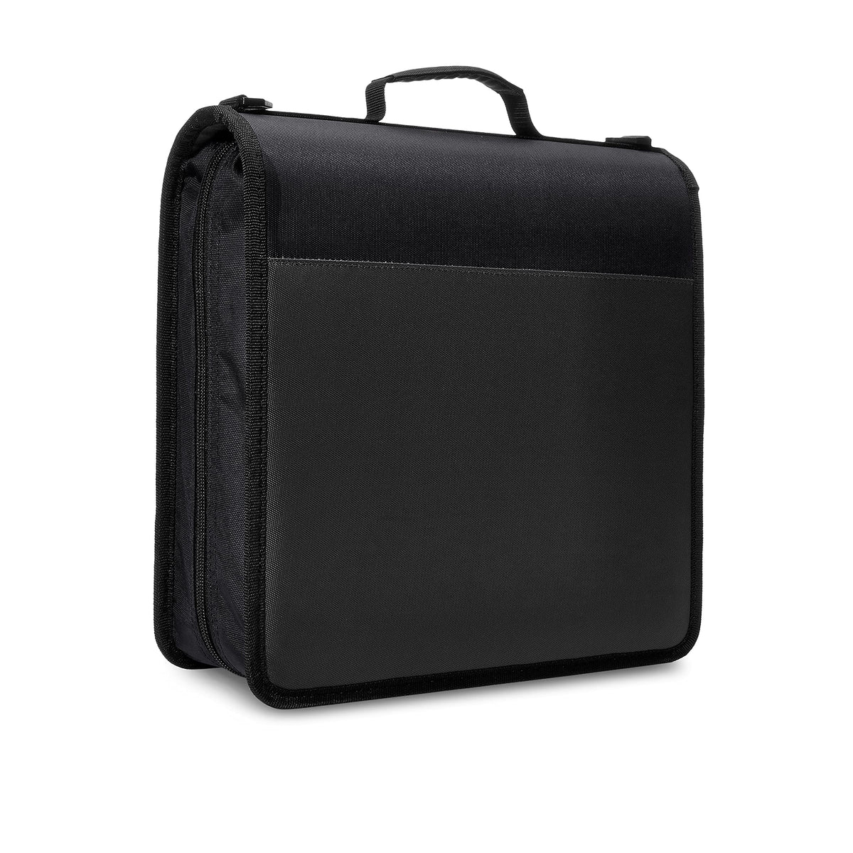 Amazon Basics Durable 3 Ring Binder with Zipper and Strap, Multiple Pockets, Sturdy Storage for