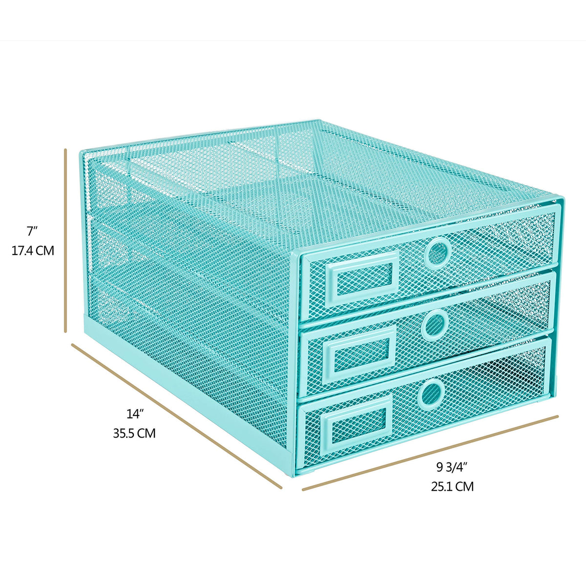 Annova Desk Organizer Wire Mesh 3 Tier Sliding Drawers Paper Sorter/Multifunctional/Premium Solid