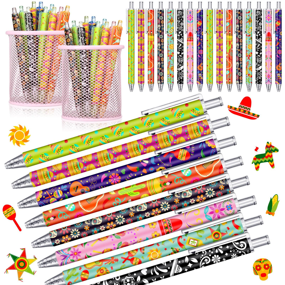 Leinuosen 72 Pcs Cinco De Mayo Pen Cinco De Mayo Party Favors Mexican Fiesta Pens Bulk Fiesta Party
