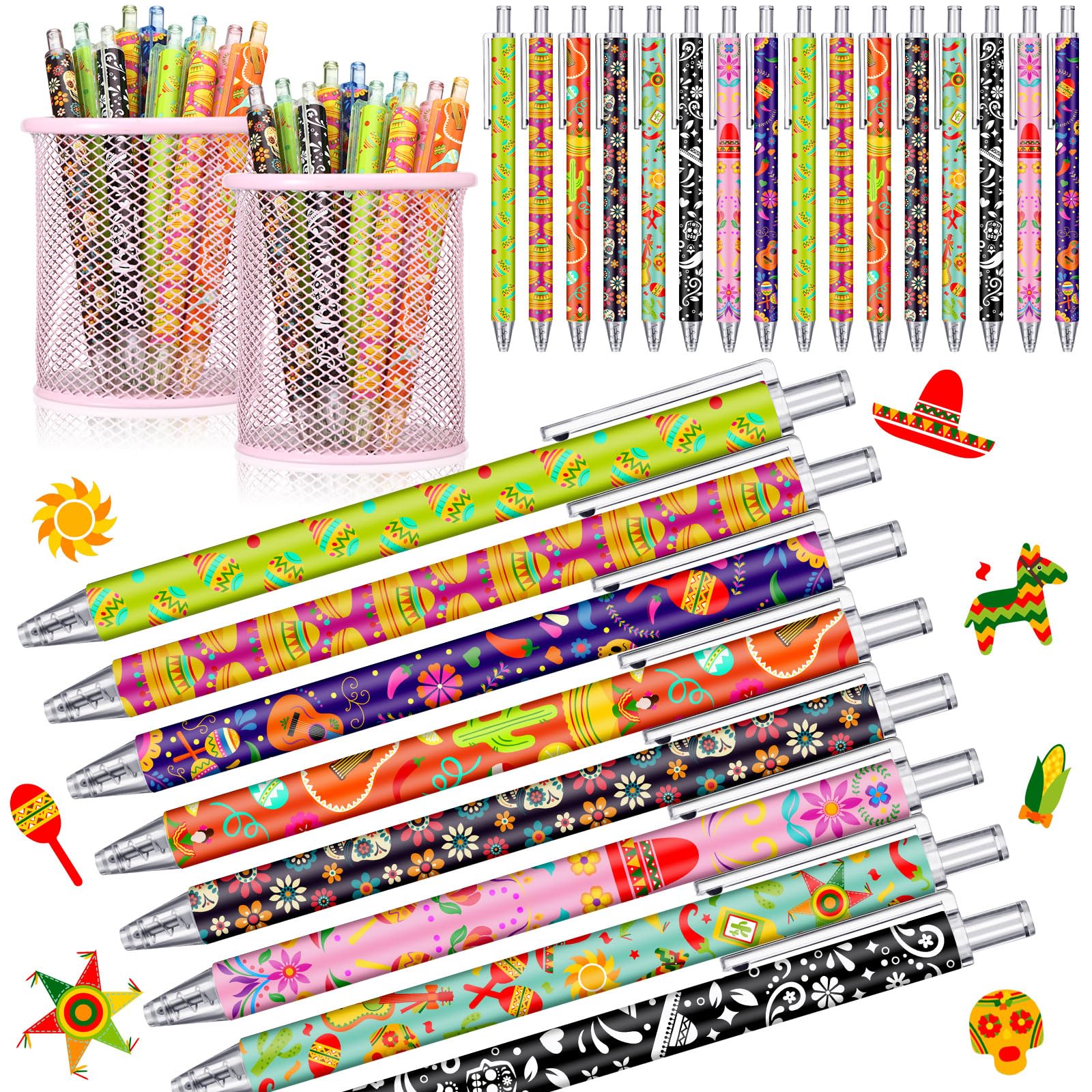 Leinuosen 72 Pcs Cinco De Mayo Pen Cinco De Mayo Party Favors Mexican Fiesta Pens Bulk Fiesta Party