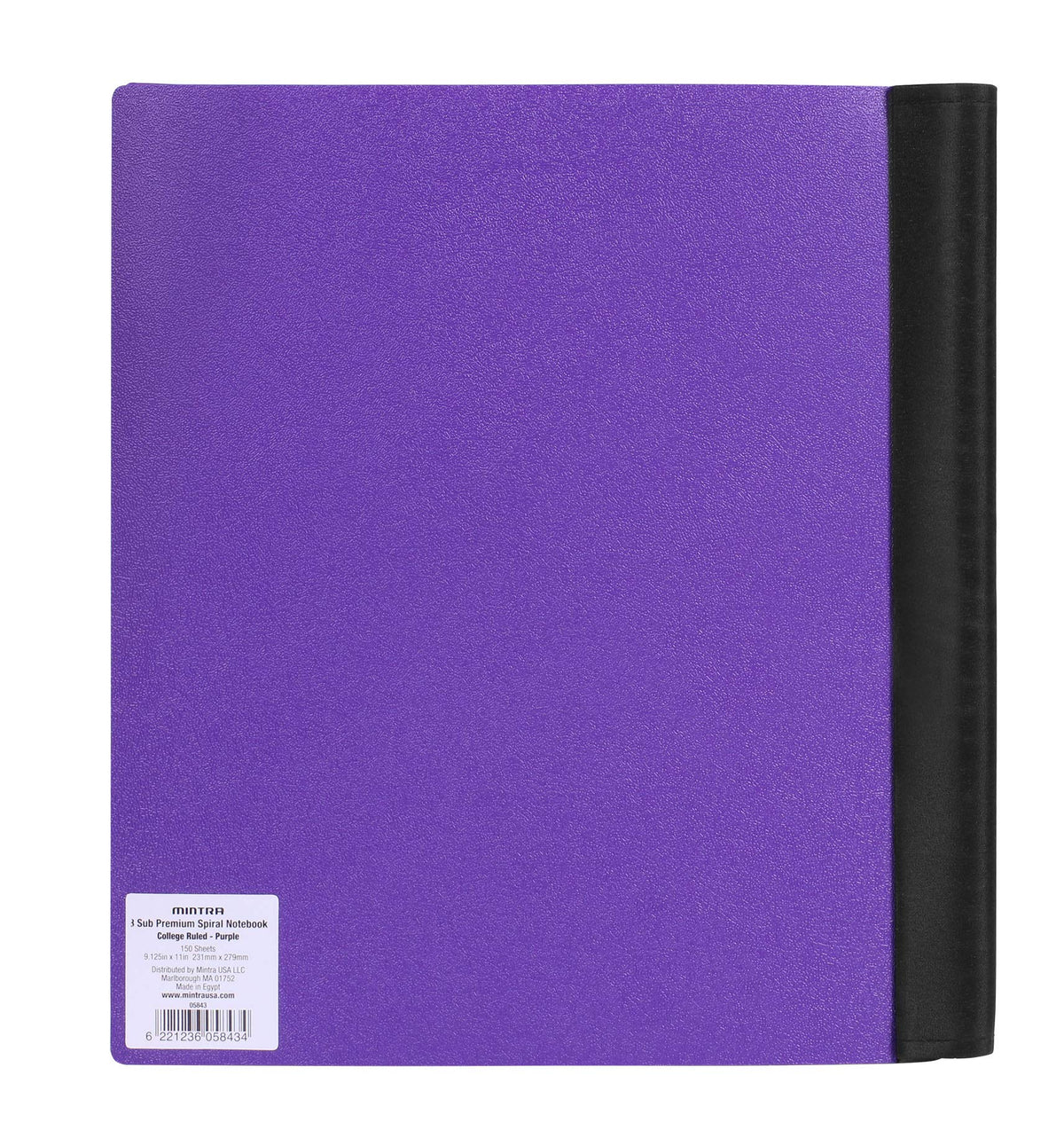 Mintra Office Durable PREMIUM Spiral Notebook, ((Purple, 3 Subject, 8.5in x 11in)), Fabric Covered