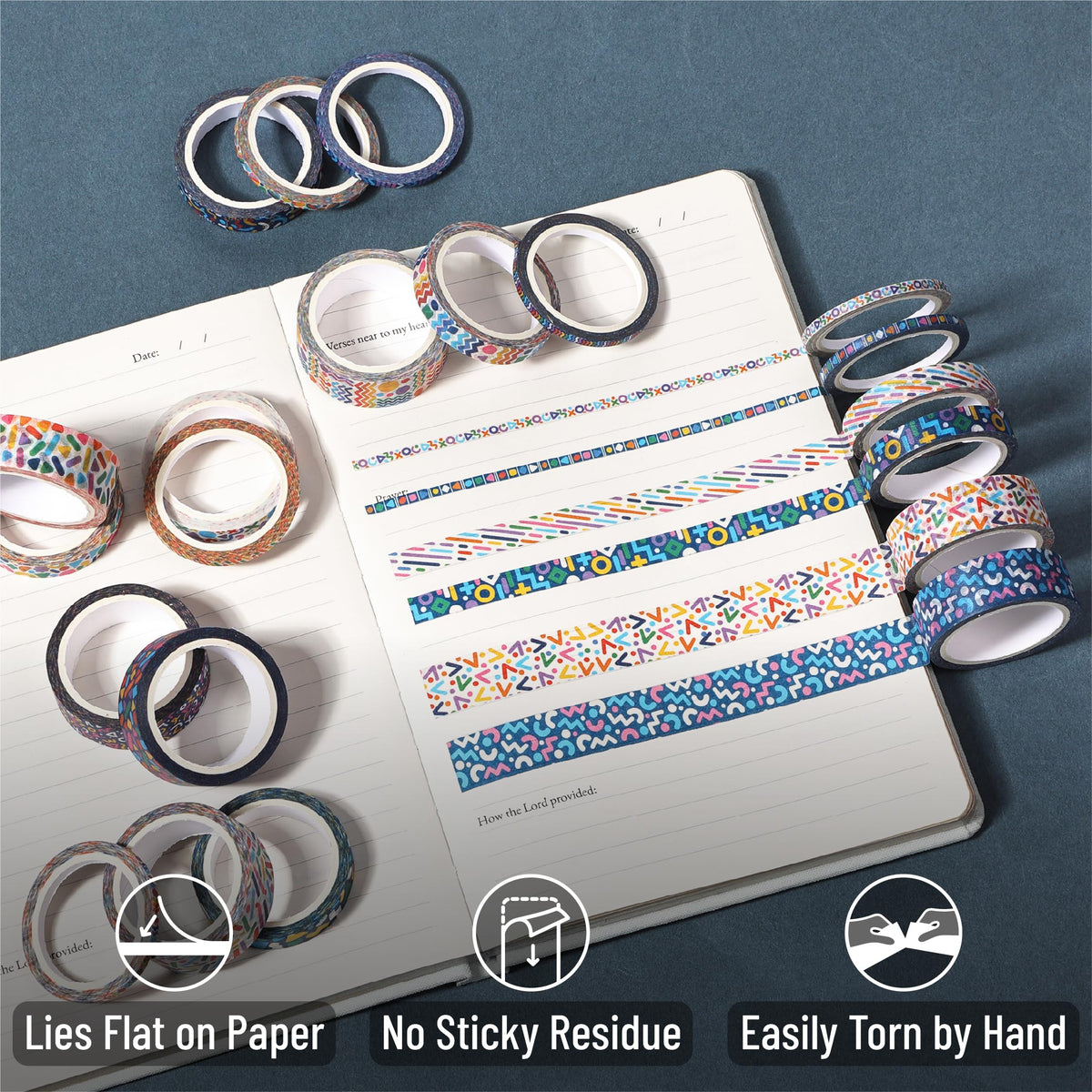 Mr. Pen- Washi Tape Set, 21 Rolls, Assorted Sizes, 5 Yards/Roll