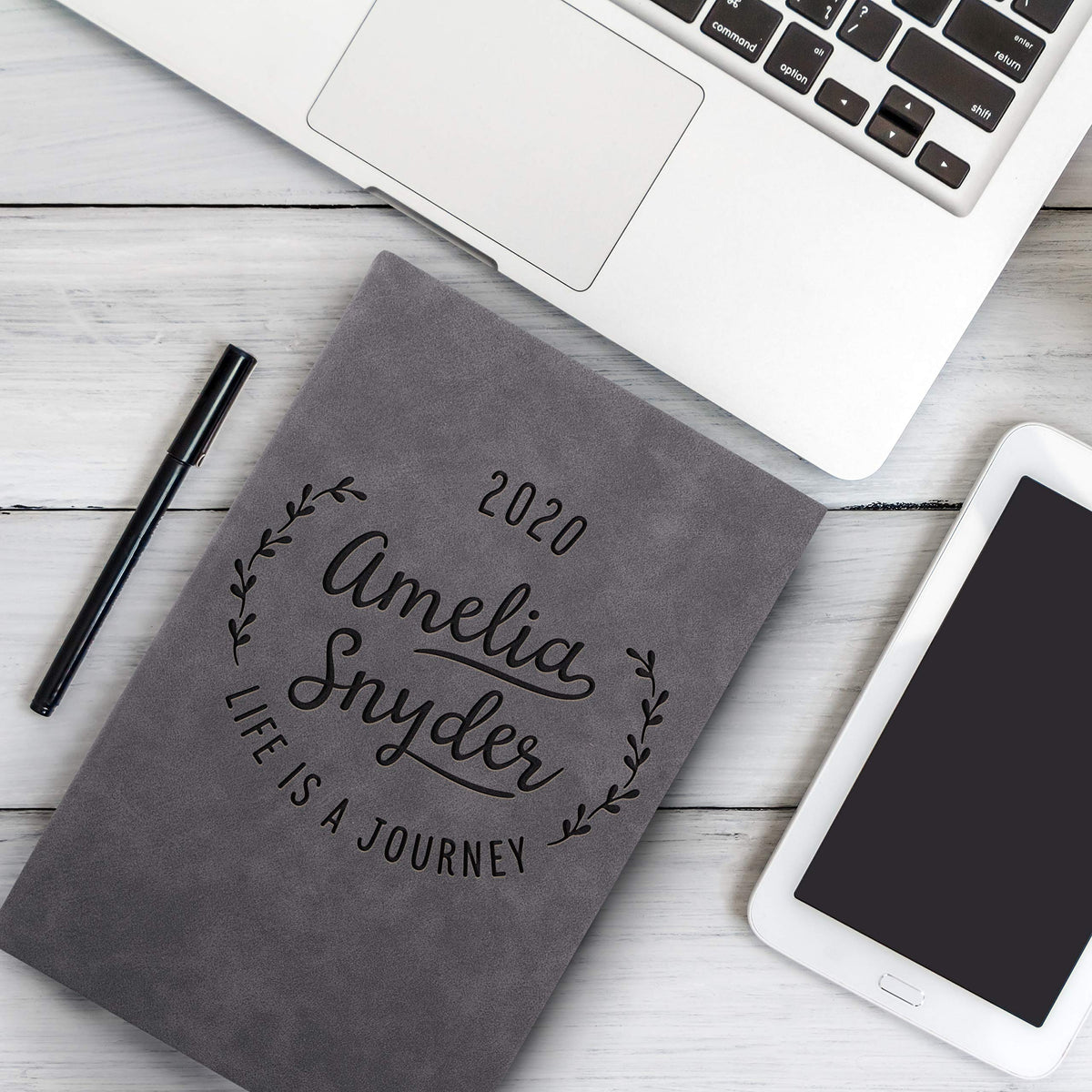 Personalized Leather Journal, Burgundy, Lined Pages - Notebook for Women, Men, Traveler
