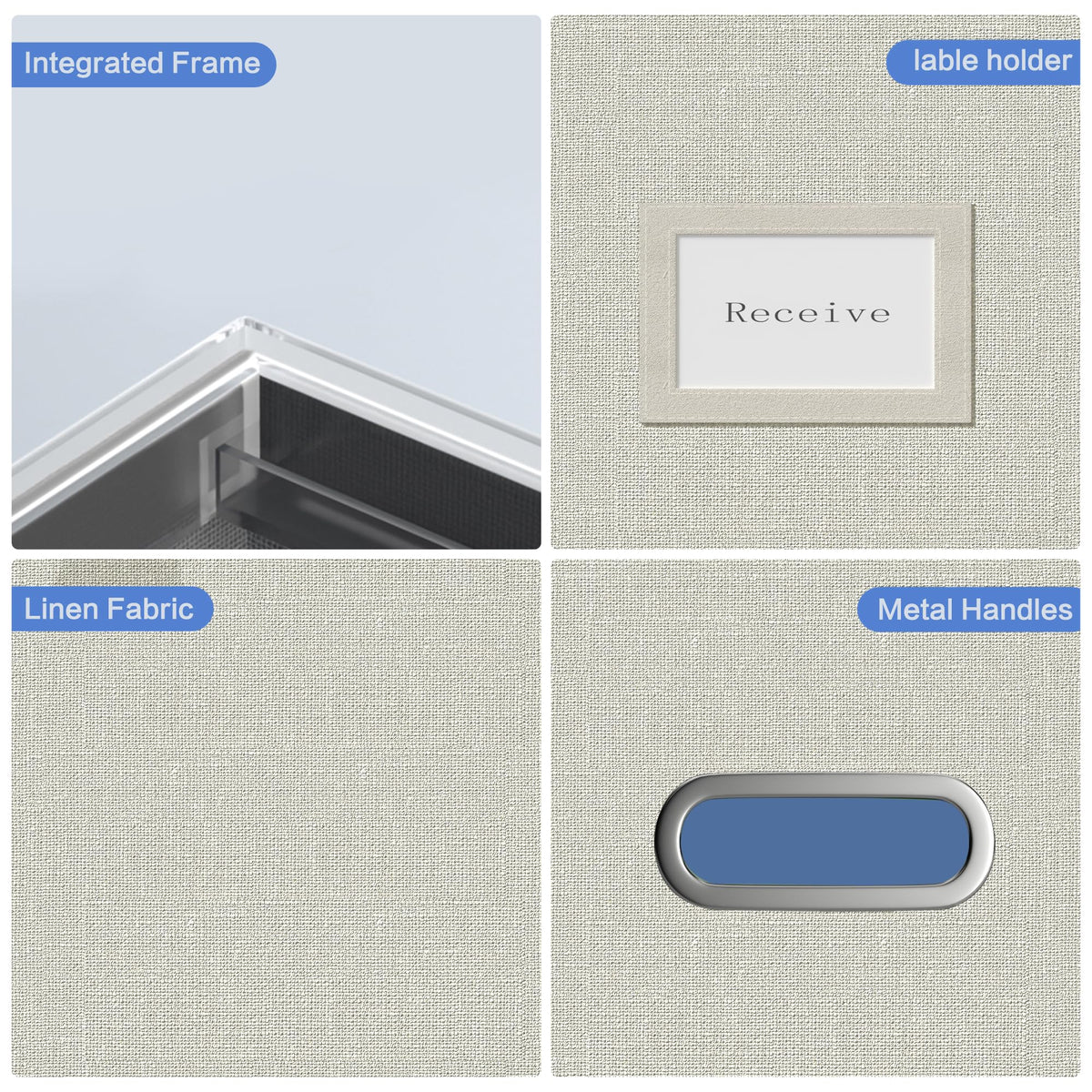 GRSQYS File Organizer Box - File Boxes for Hanging Files with Lid Set of 3 Decorative Hanging