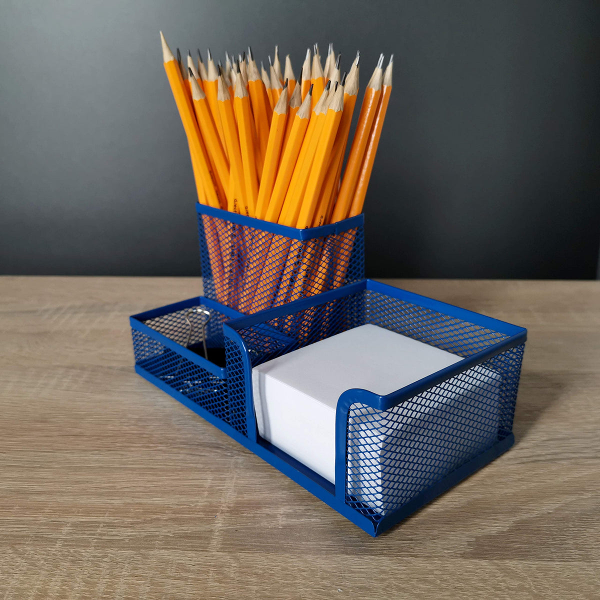 Leviatan Desk Organizer | Metal Desk Organizer | Office Pen Holder | Desk Organizer with Mesh Note
