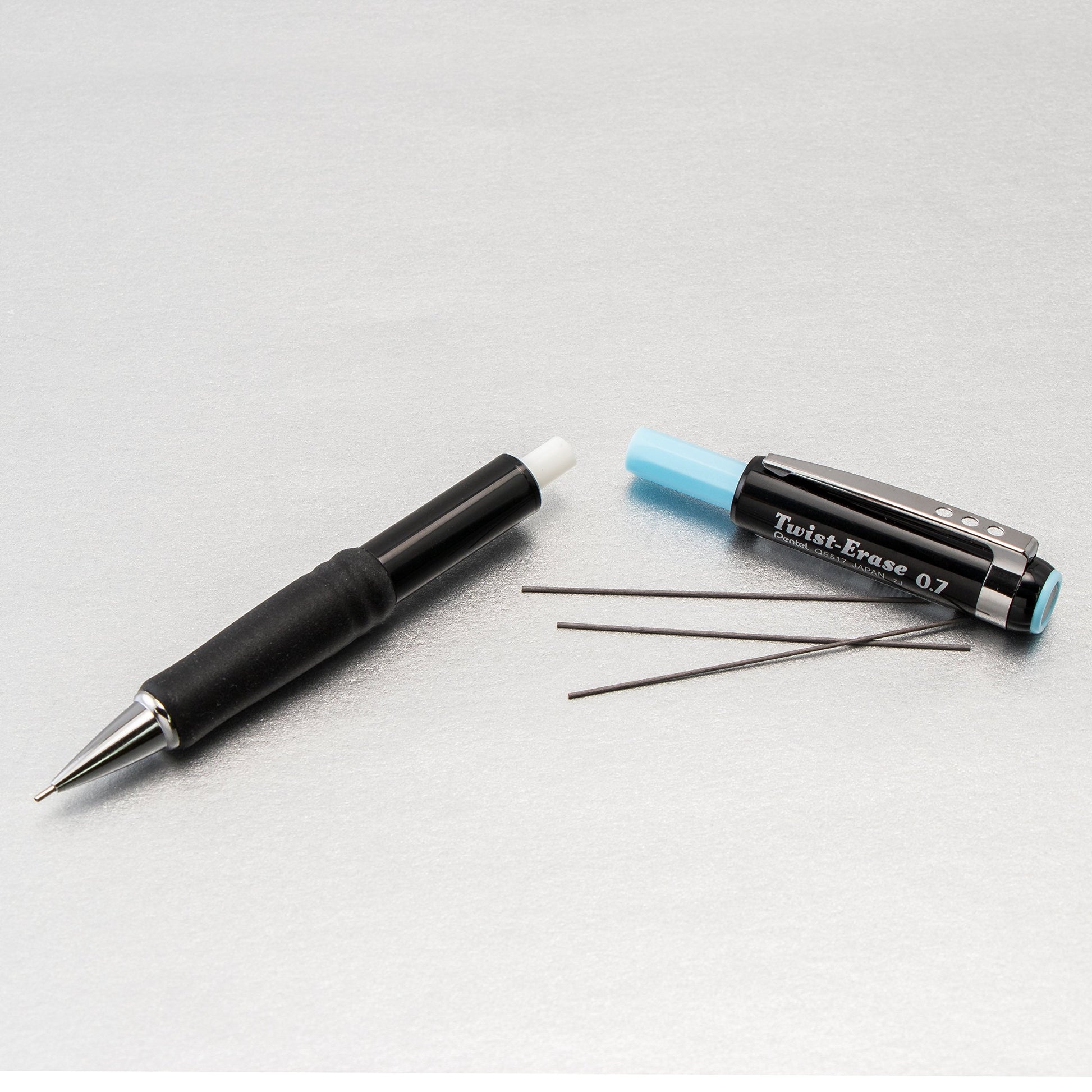 Pentel Twist-Erase III Mechanical Pencil, (0.7mm), Black Barrel, 12 Pack (QE517A)