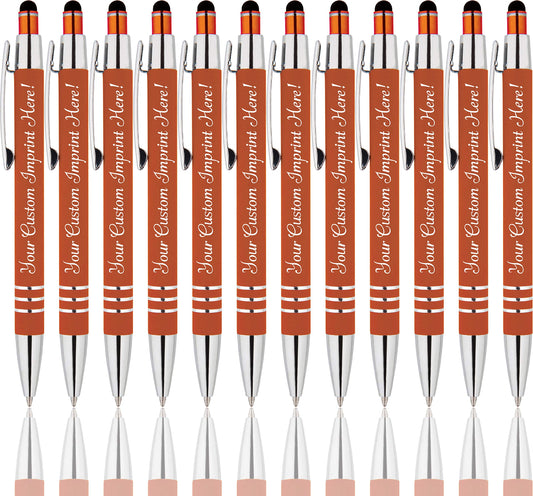 Express Pencils Personalized Pens - Hottie Rubberized Soft Touch Ballpoint Pen with Stylus tip is a