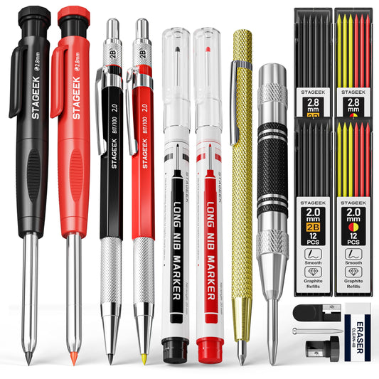STAGEEK 17 Pack Carpenter Pencil Set with Sharpener
