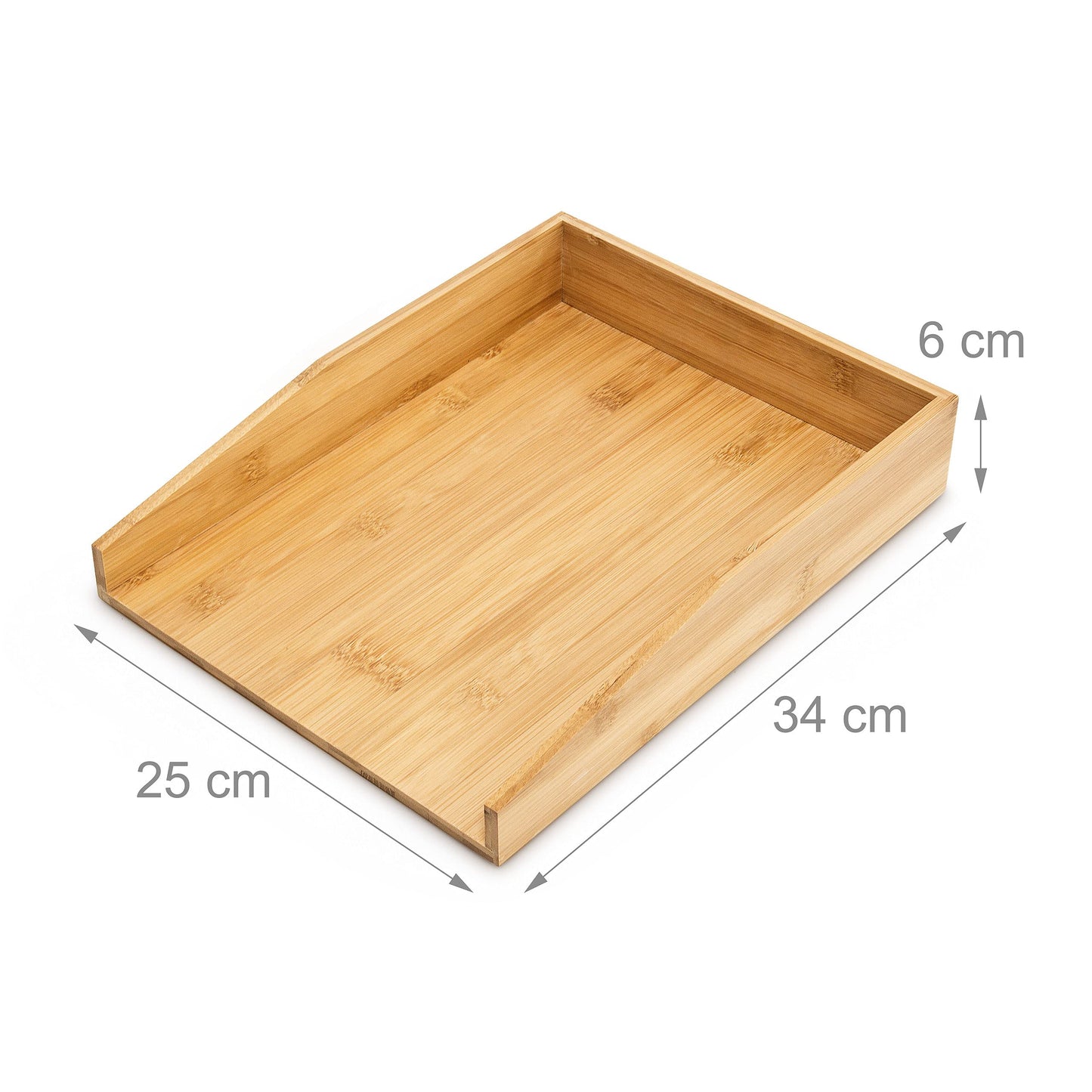 Relaxdays Letter Tray Bamboo, Desk Tray for A4 Paper, documents, documents, HxWxD: 6 x 25 x 33 cm