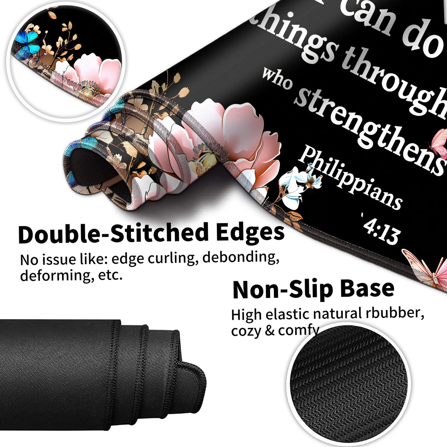 Extended Mouse Pad with Coaster 31.5 x 11.8 Desk Pad Full Desk Mousepad Stitched Edges Desk Mat