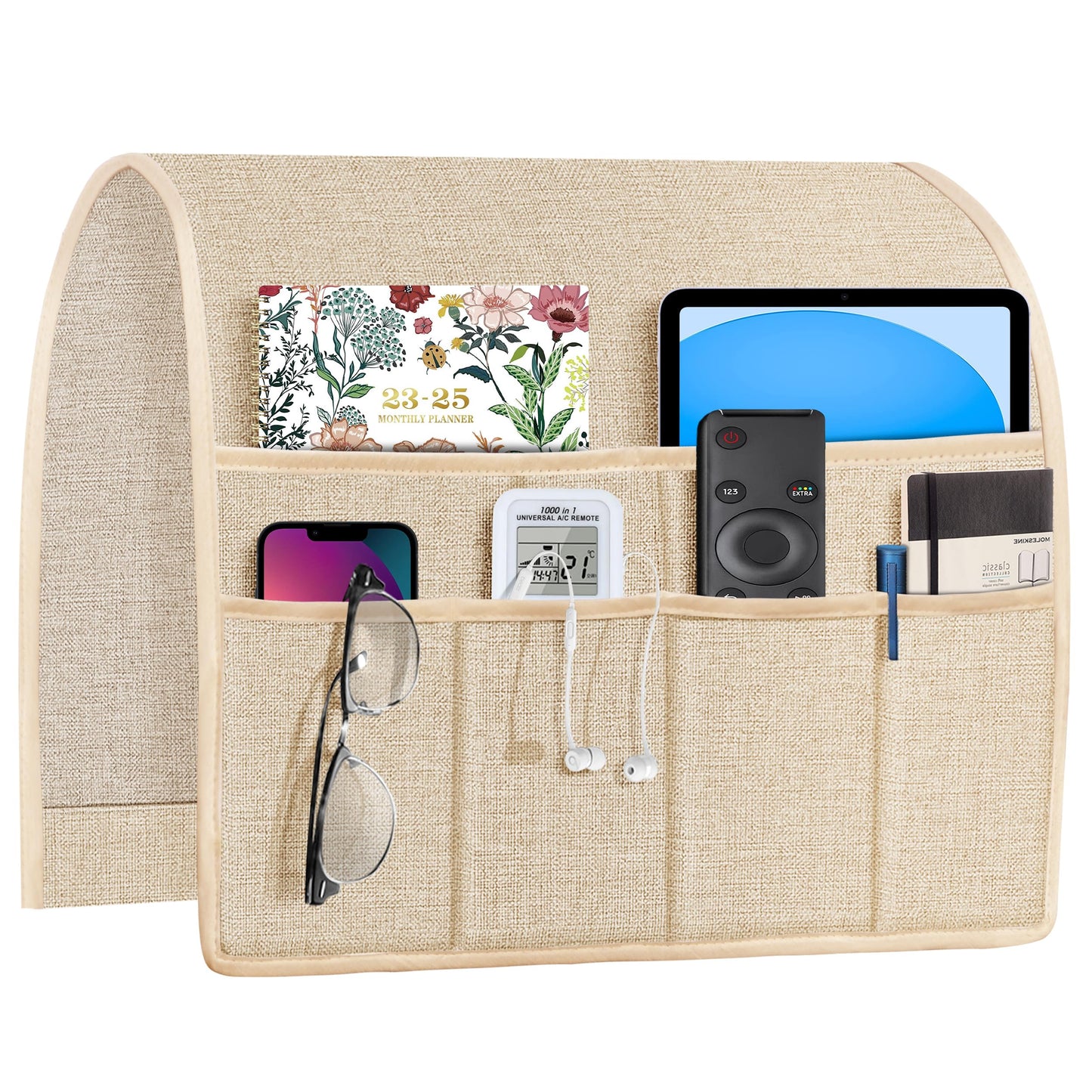 Joywell Remote Control Holder Armchair Caddy Armrest Organizer Champagne