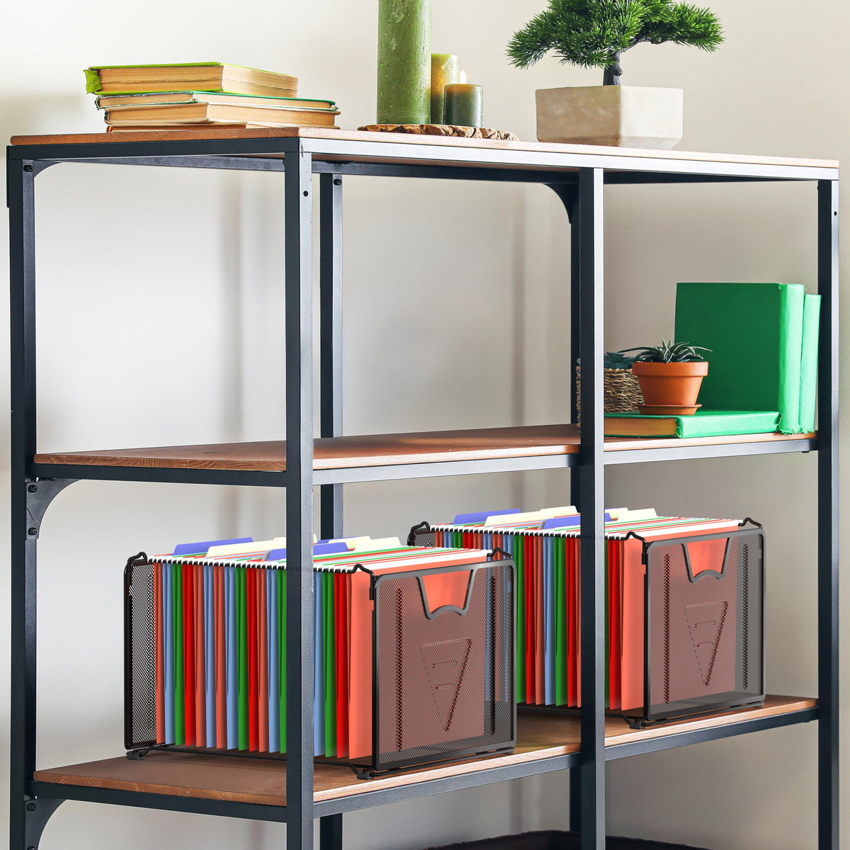 Simple Houseware Mesh Hanging File Folder Organizer, 2-Pack