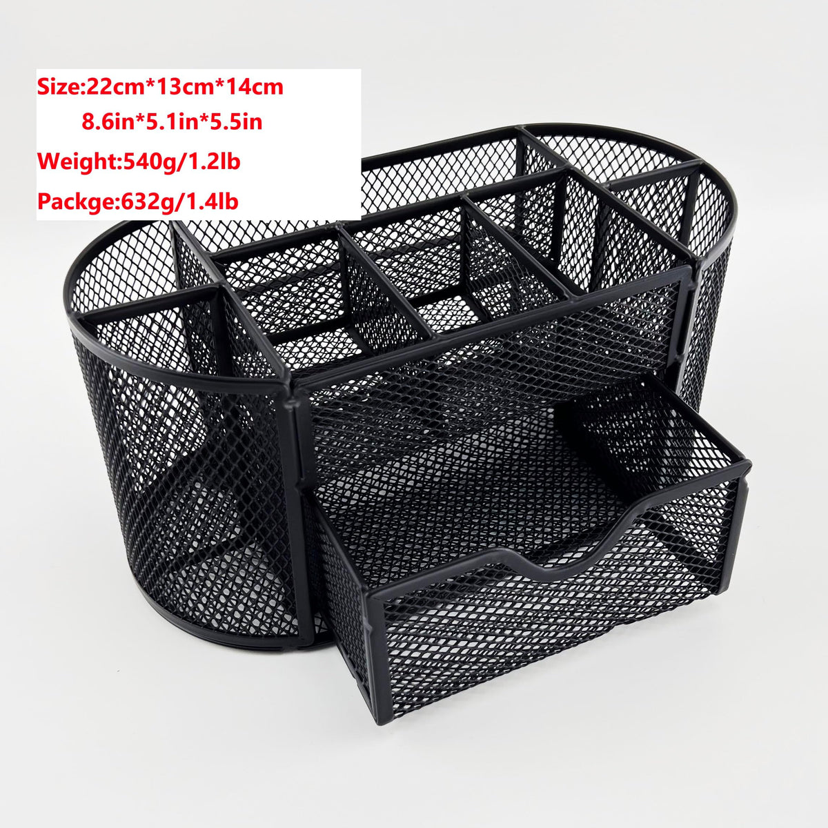 Fengtaiyuan T12, Black Metal Wire Mesh Pencil Holder for Desk, Pencil Cup for Office, Pen Holder