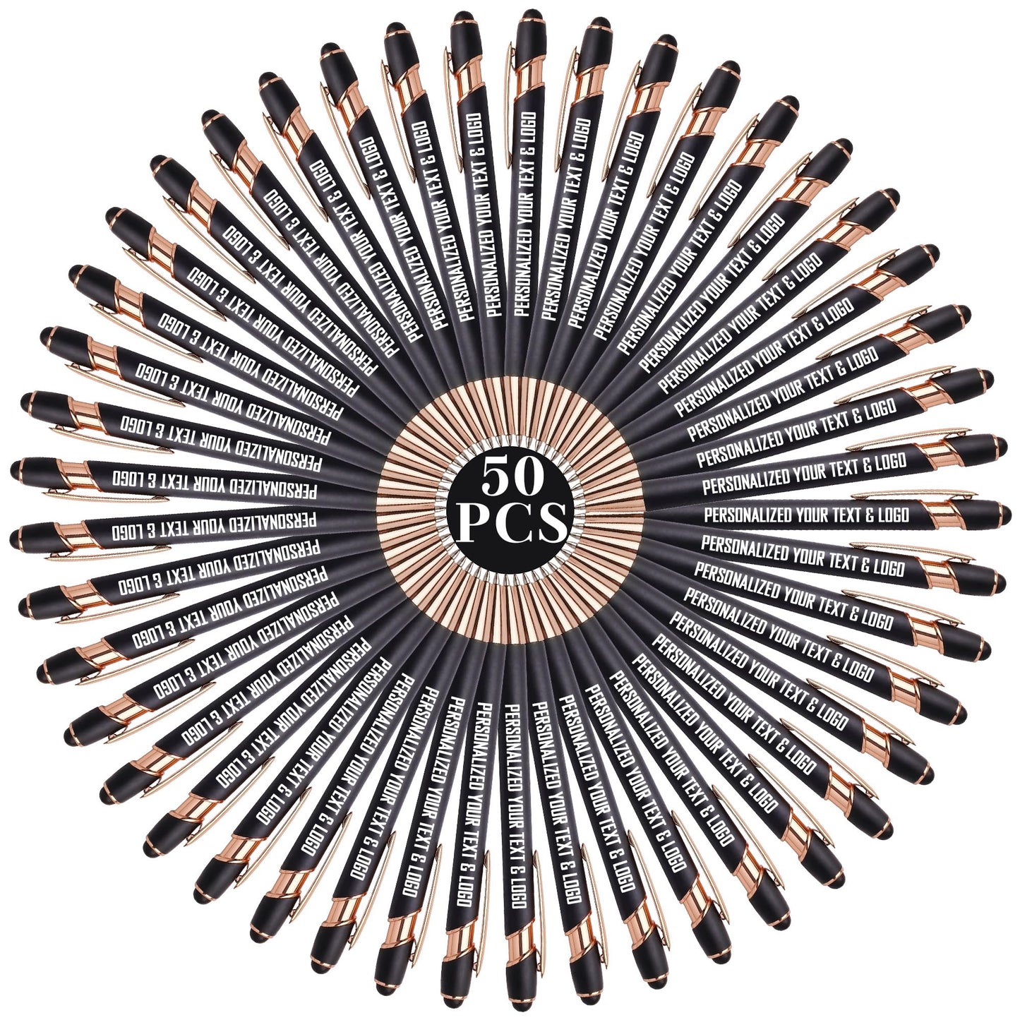 Bulk Custom Pens Personalized, Customized Pens with Name/Logo on Both Sides Gifts, Black Ink