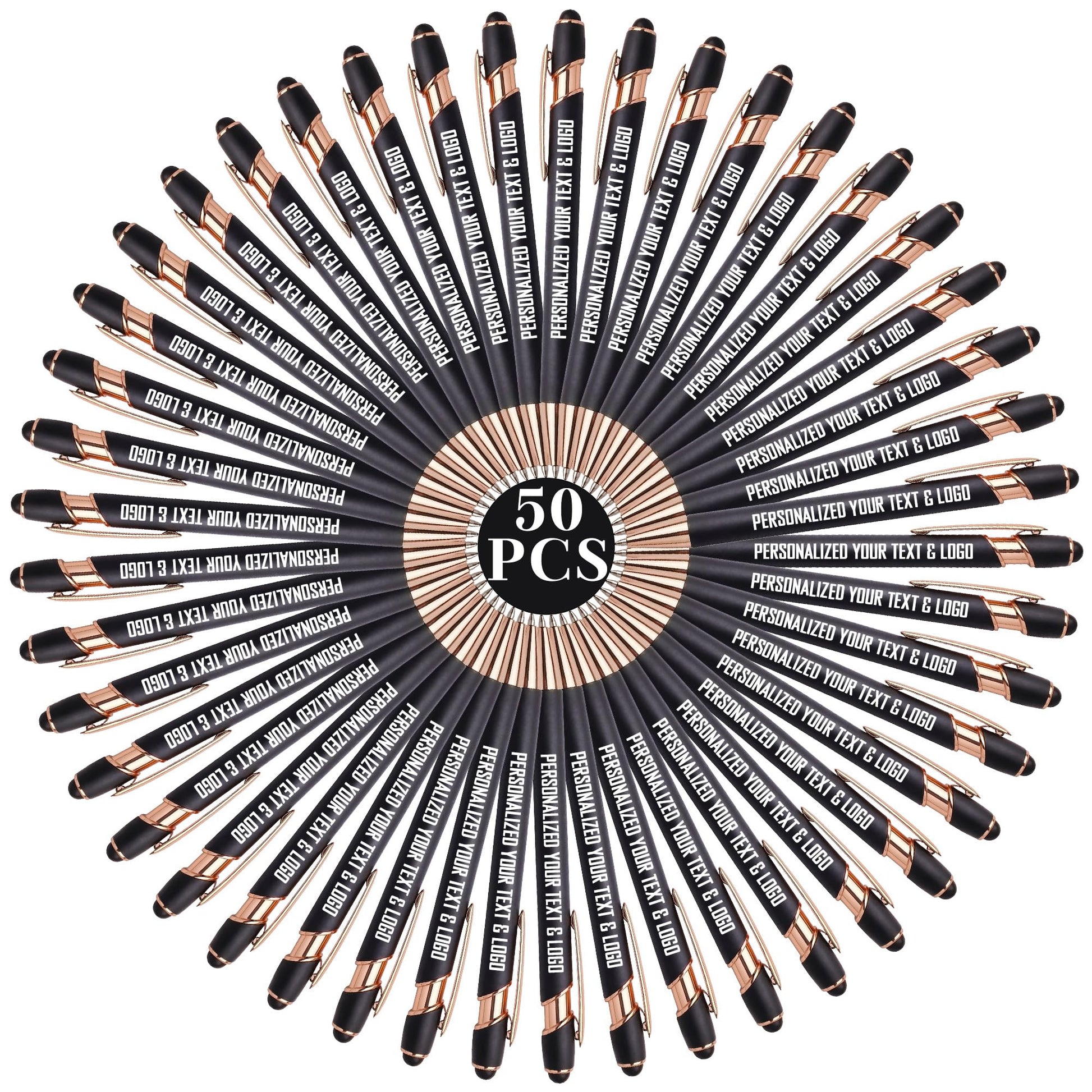 Bulk Custom Pens Personalized, Customized Pens with Name/Logo on Both Sides Gifts, Black Ink