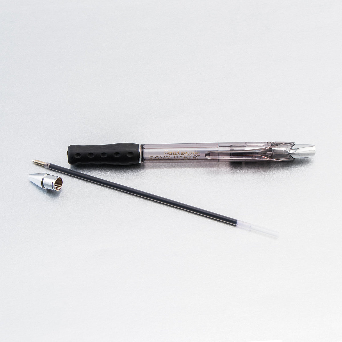 Pentel RSVP Super RT Ballpoint Pen, (1.0mm) Medium Line, Black Ink, Box of 12 (BX480-A)